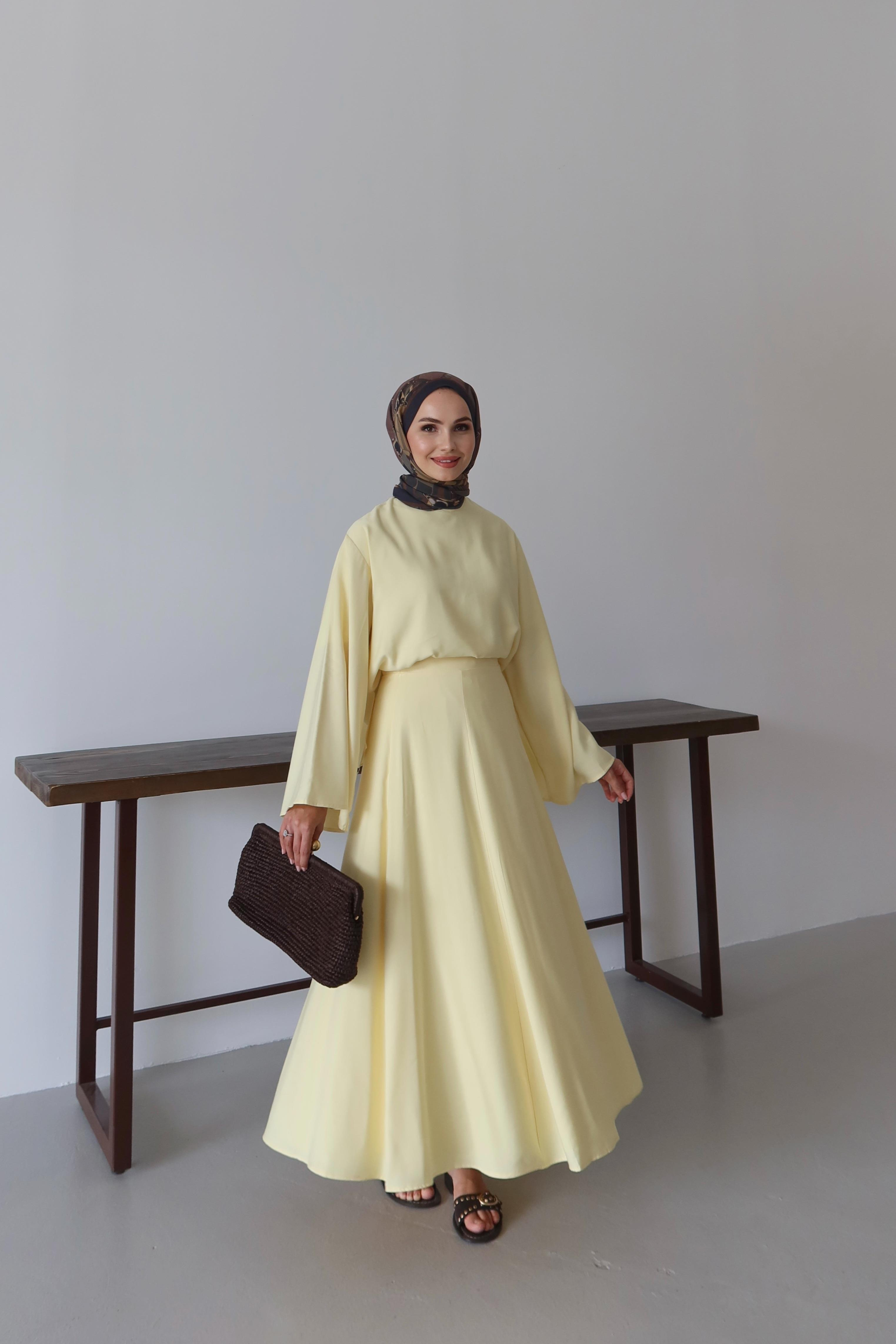 Ferena İkili Etek Takım - SARI