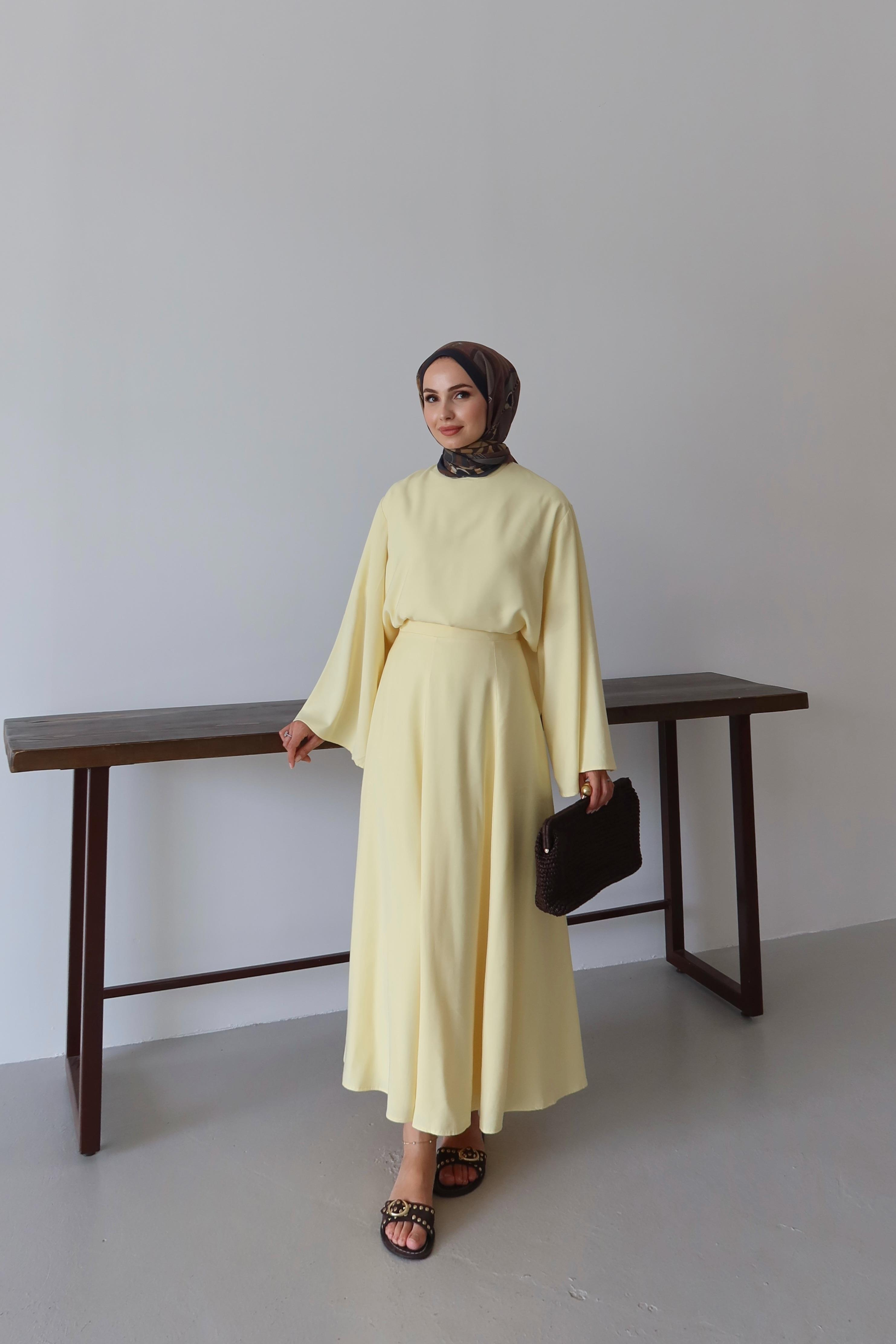 Ferena İkili Etek Takım - SARI