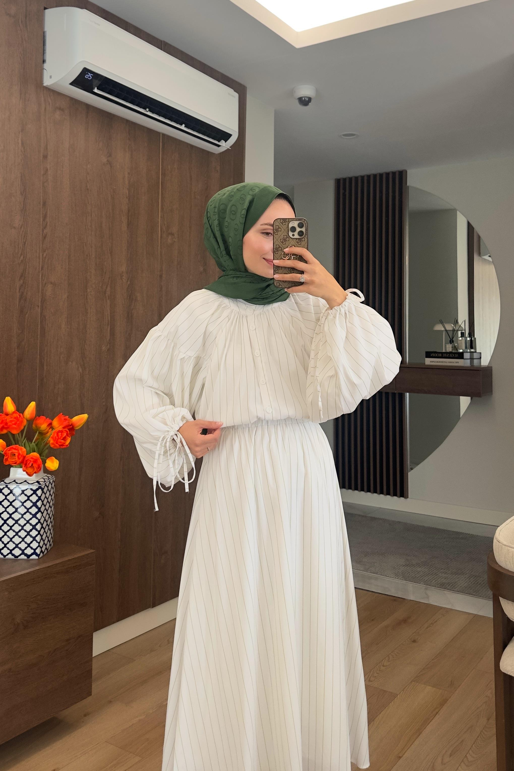 Gabriel Çizgili Etek Takım - YEŞİL