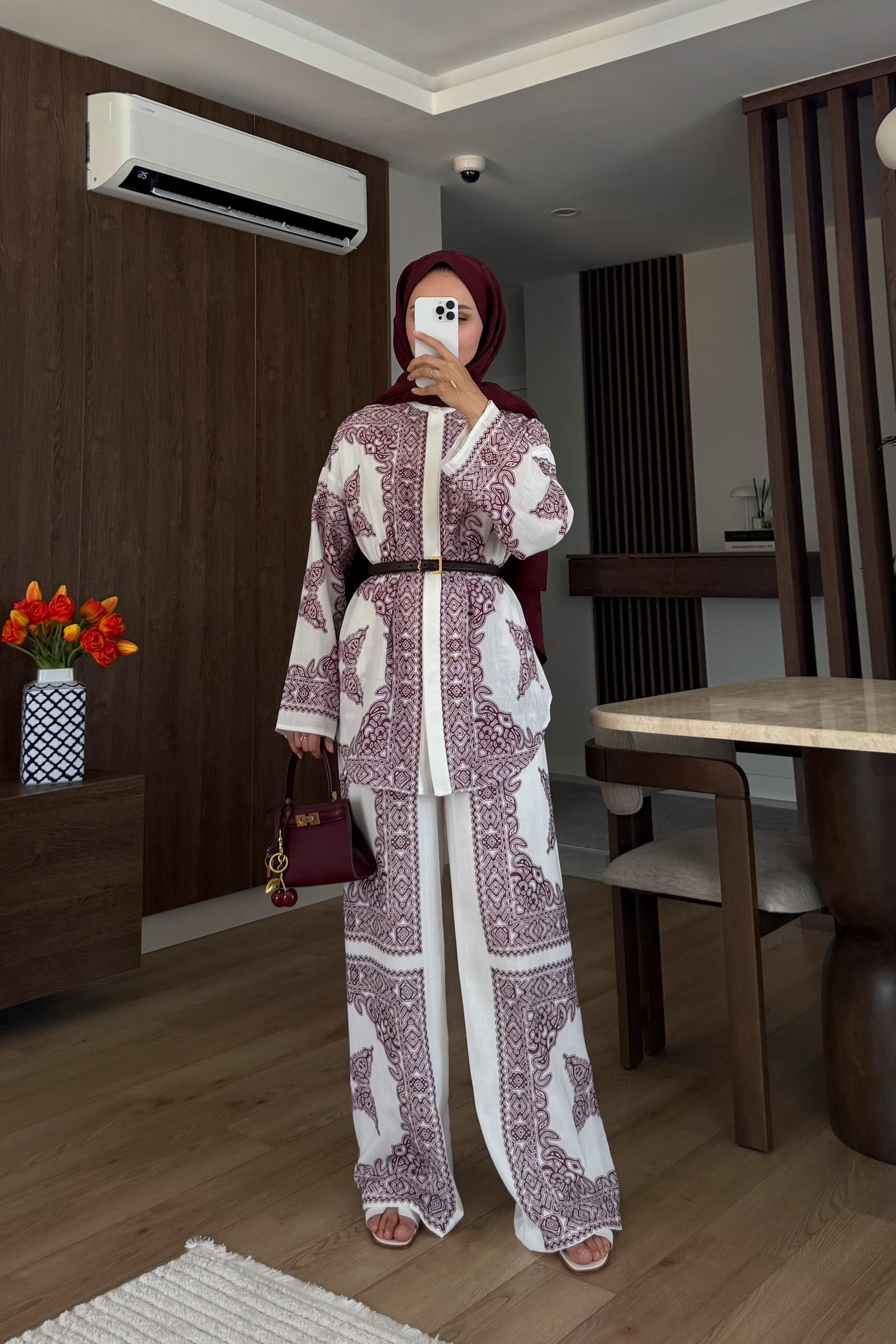 Kai Keten Pantolonlu Takım - BORDO