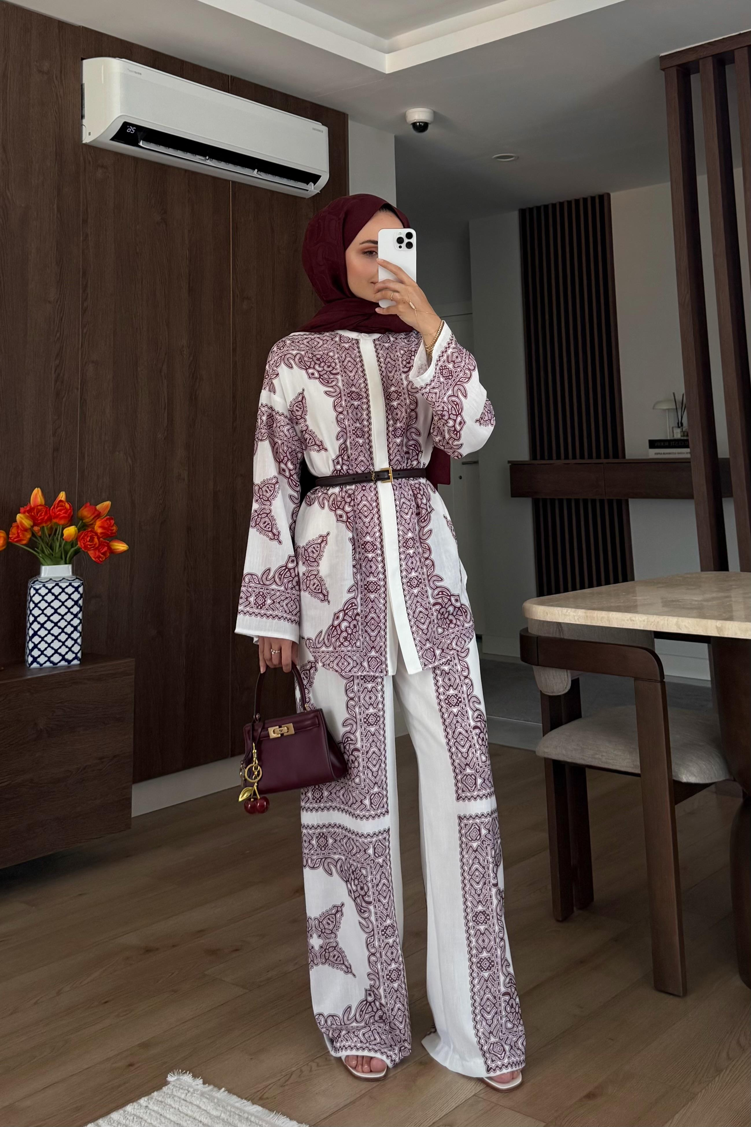 Kai Keten Pantolonlu Takım - BORDO