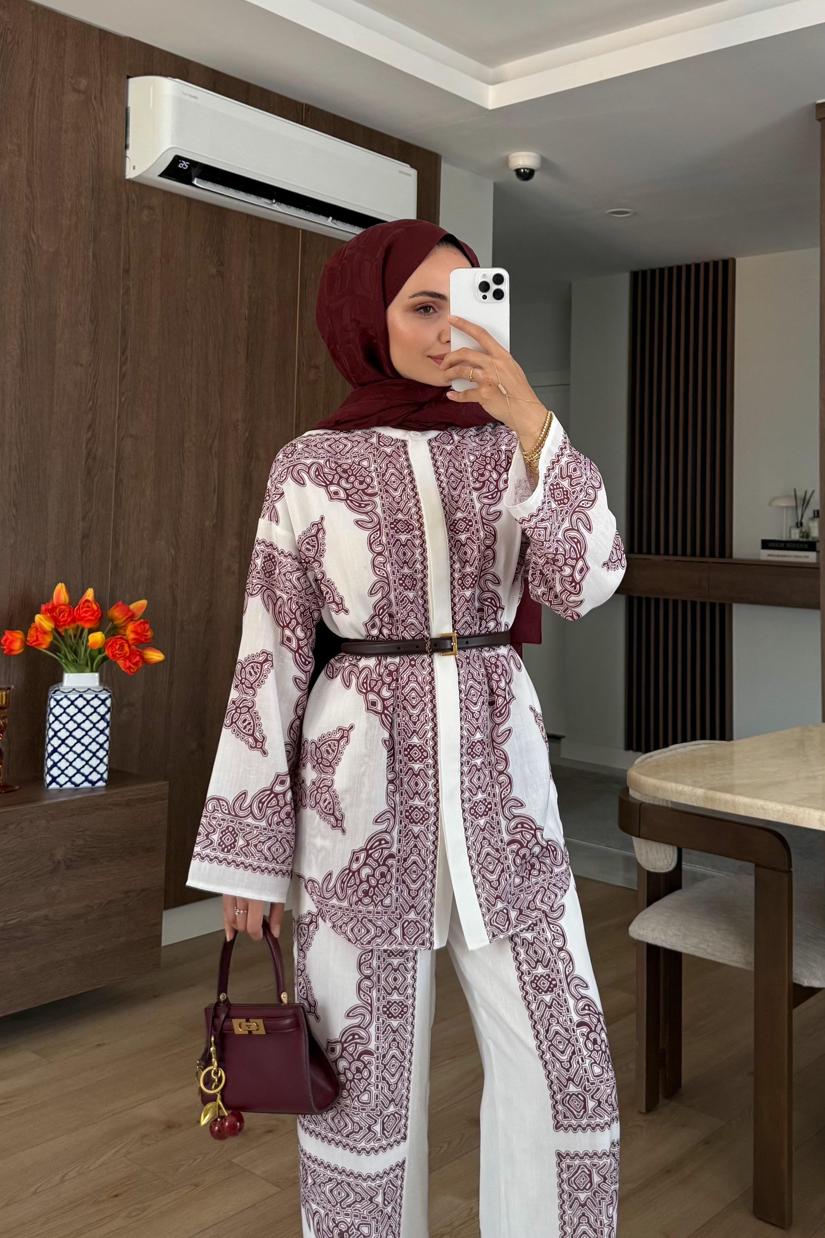 Kai Keten Pantolonlu Takım - BORDO