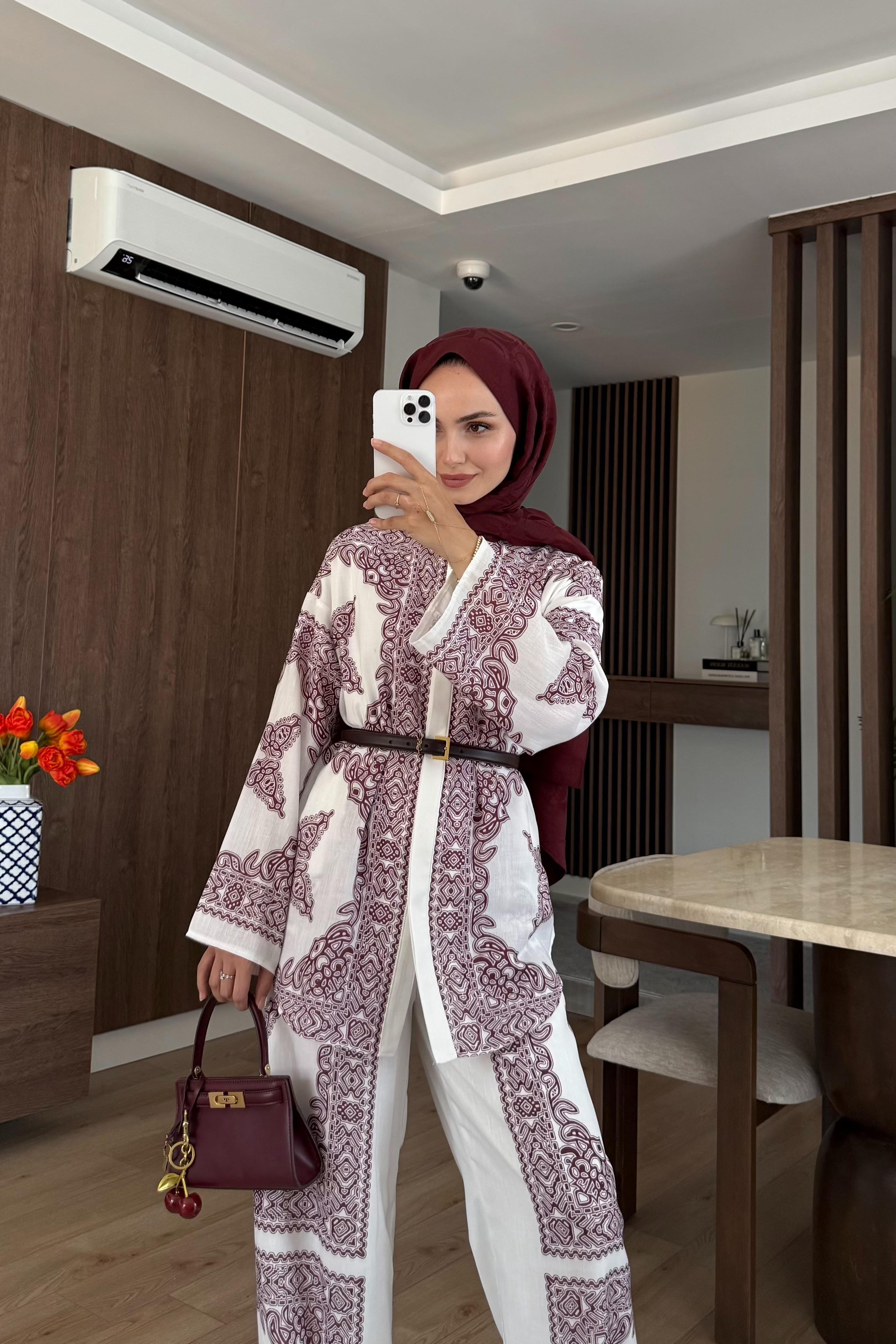 Kai Keten Pantolonlu Takım - BORDO