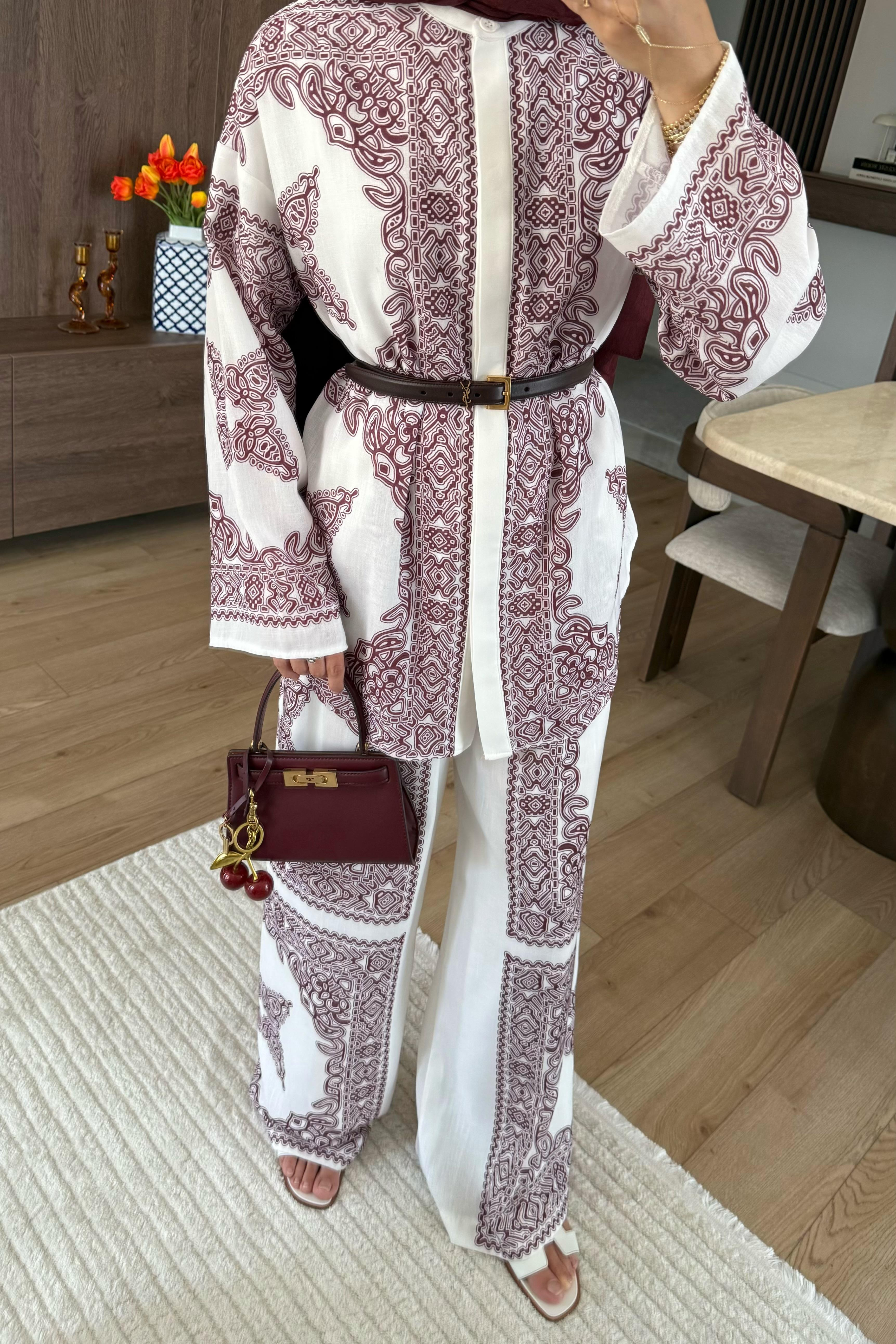 Kai Keten Pantolonlu Takım - BORDO