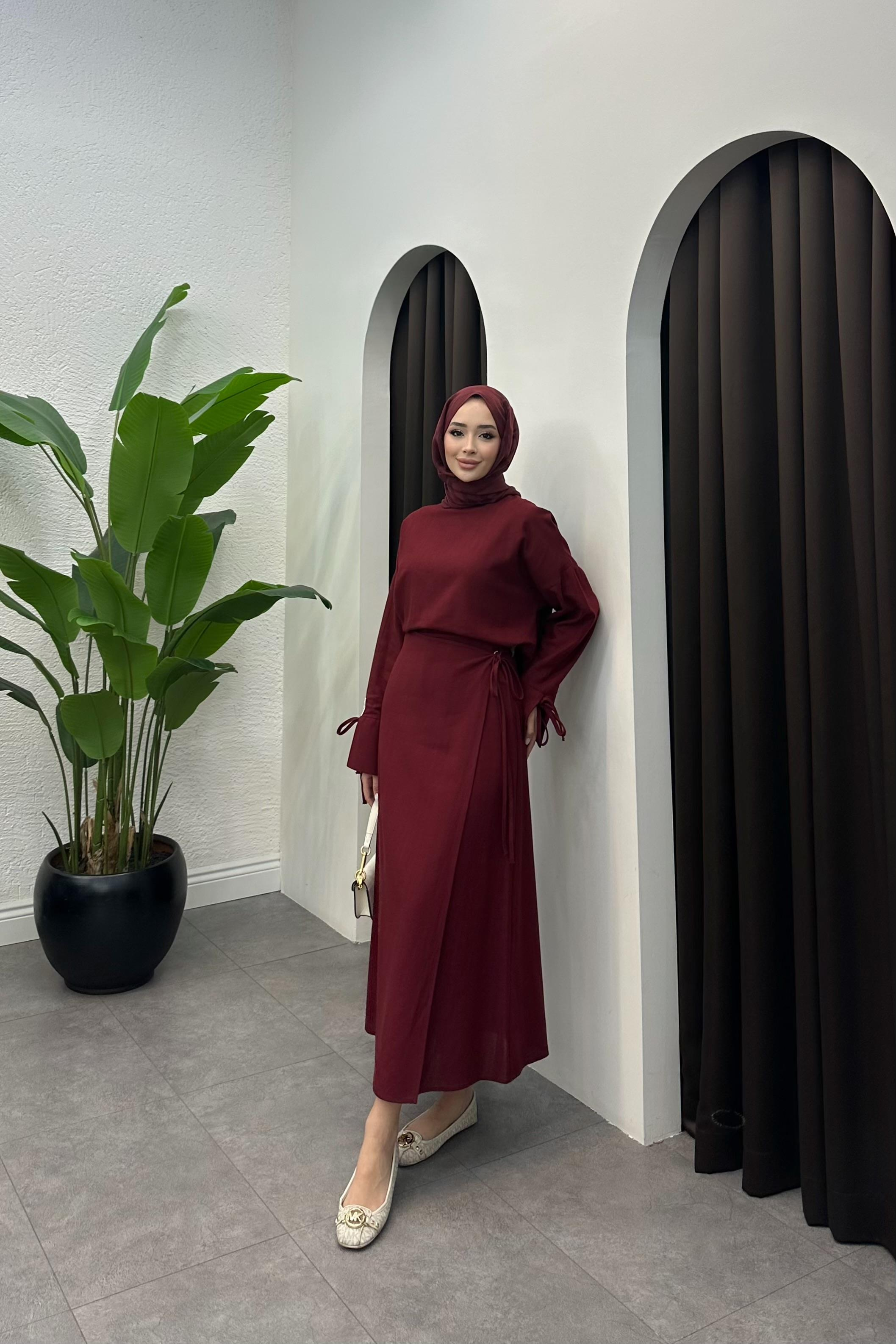 Laden Premium Keten Etekli Takım - BORDO