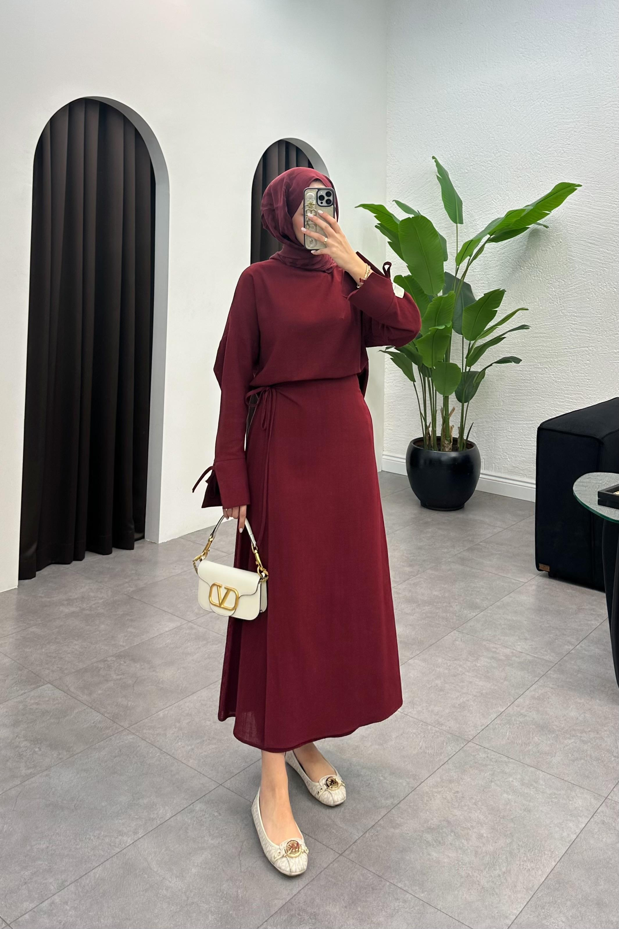 Laden Premium Keten Etekli Takım - BORDO