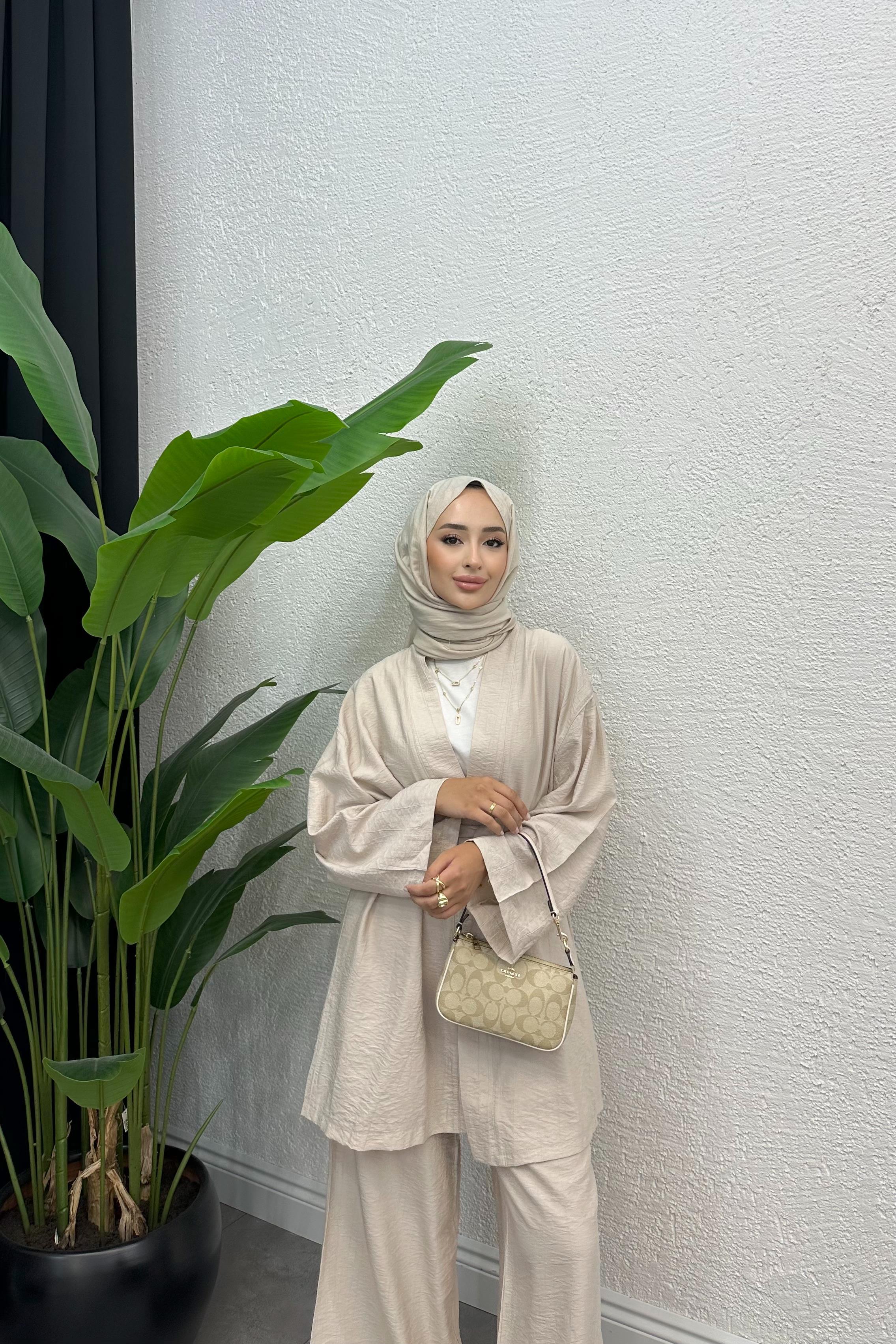 Layla Üçlü Pantolonlu Takım - TAŞ