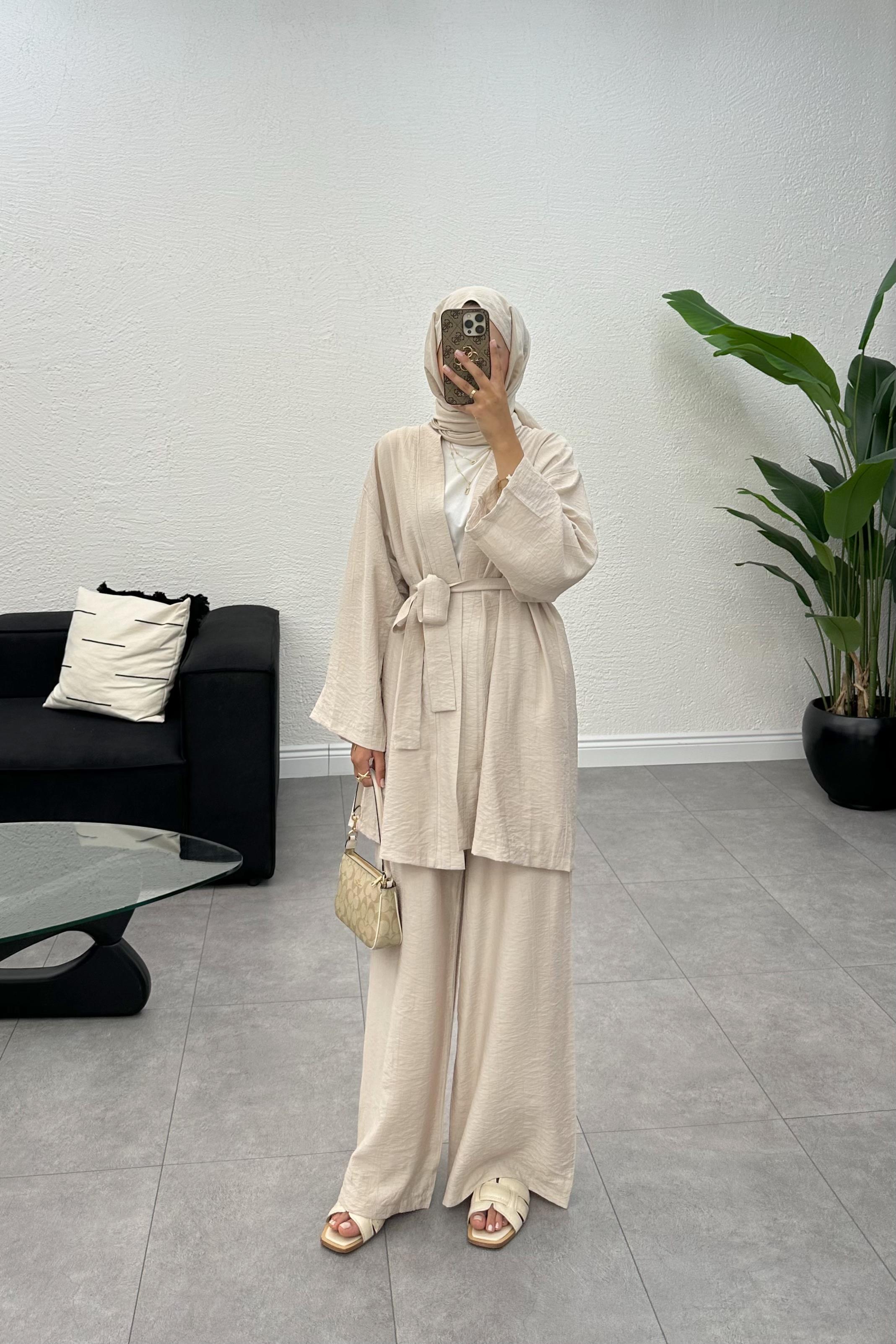 Layla Üçlü Pantolonlu Takım - TAŞ