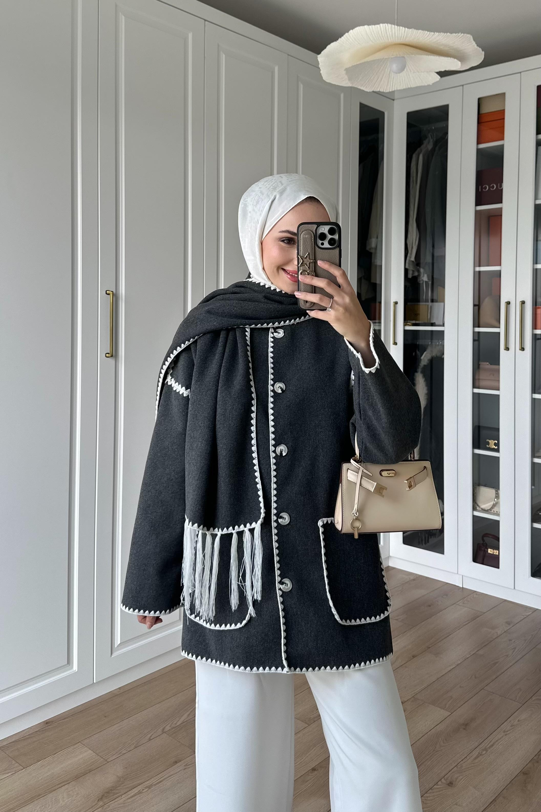 Mari Atkı Detay Ceket - ANTRASİT