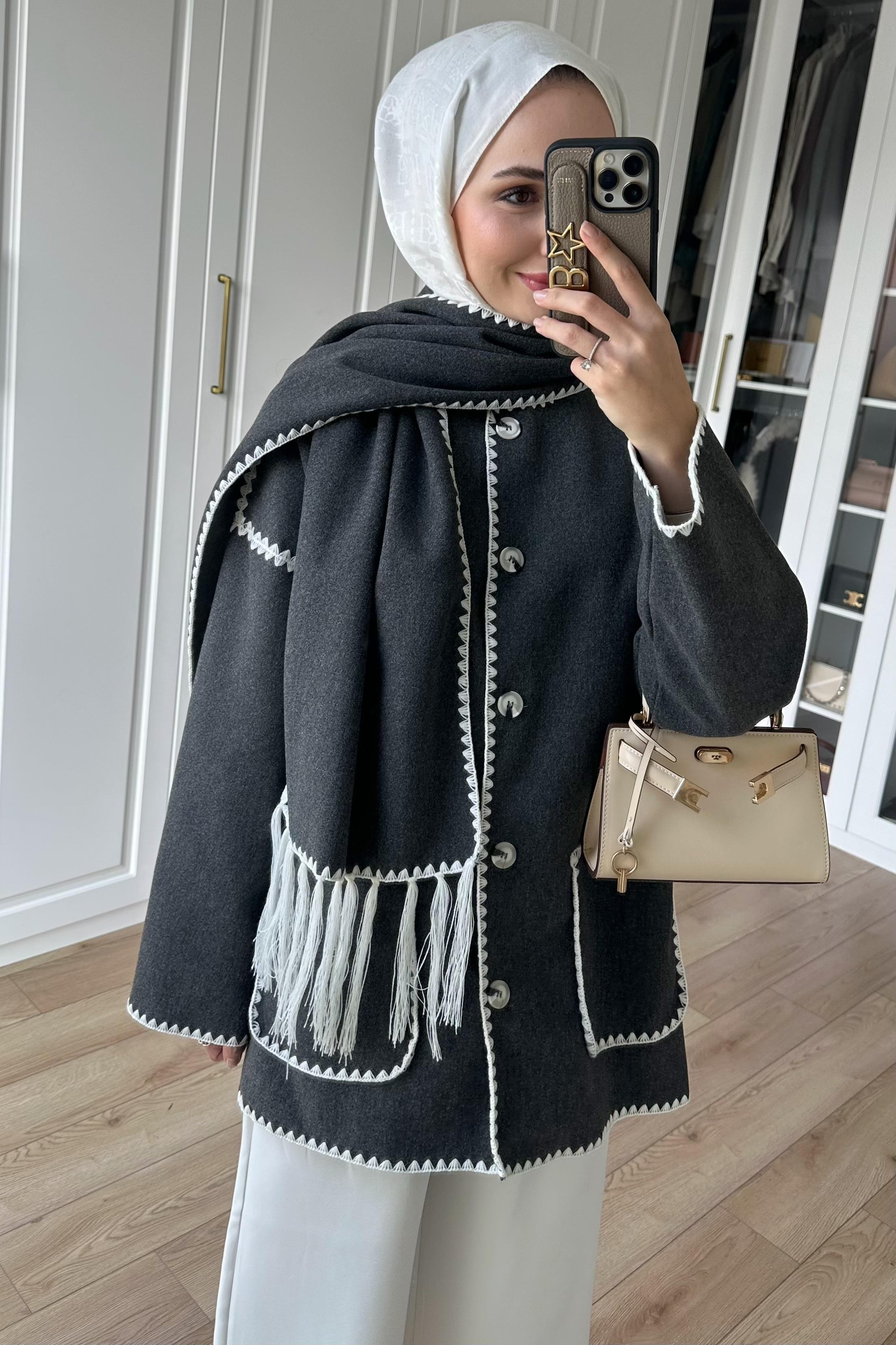 Mari Atkı Detay Ceket - ANTRASİT