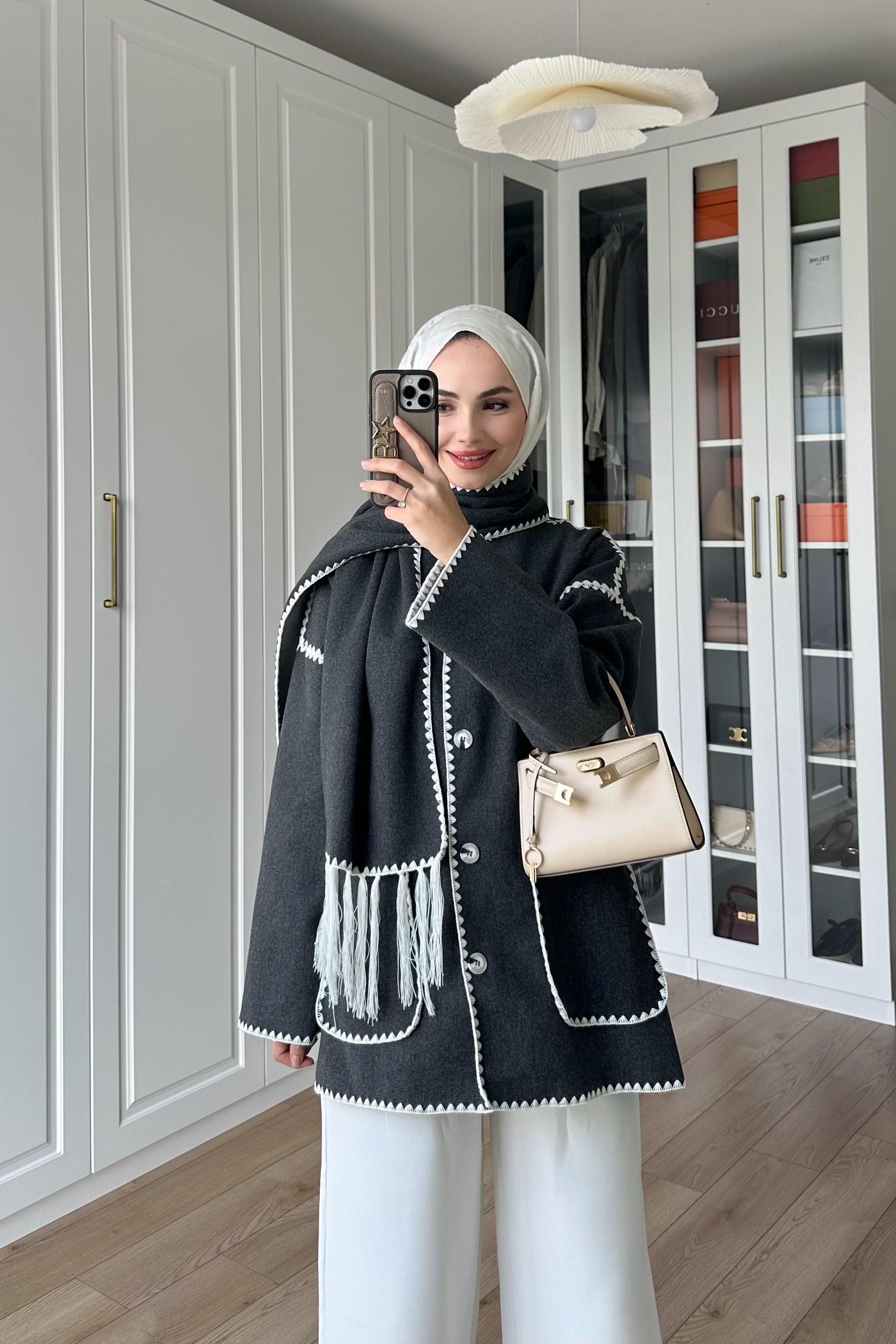 Mari Atkı Detay Ceket - ANTRASİT