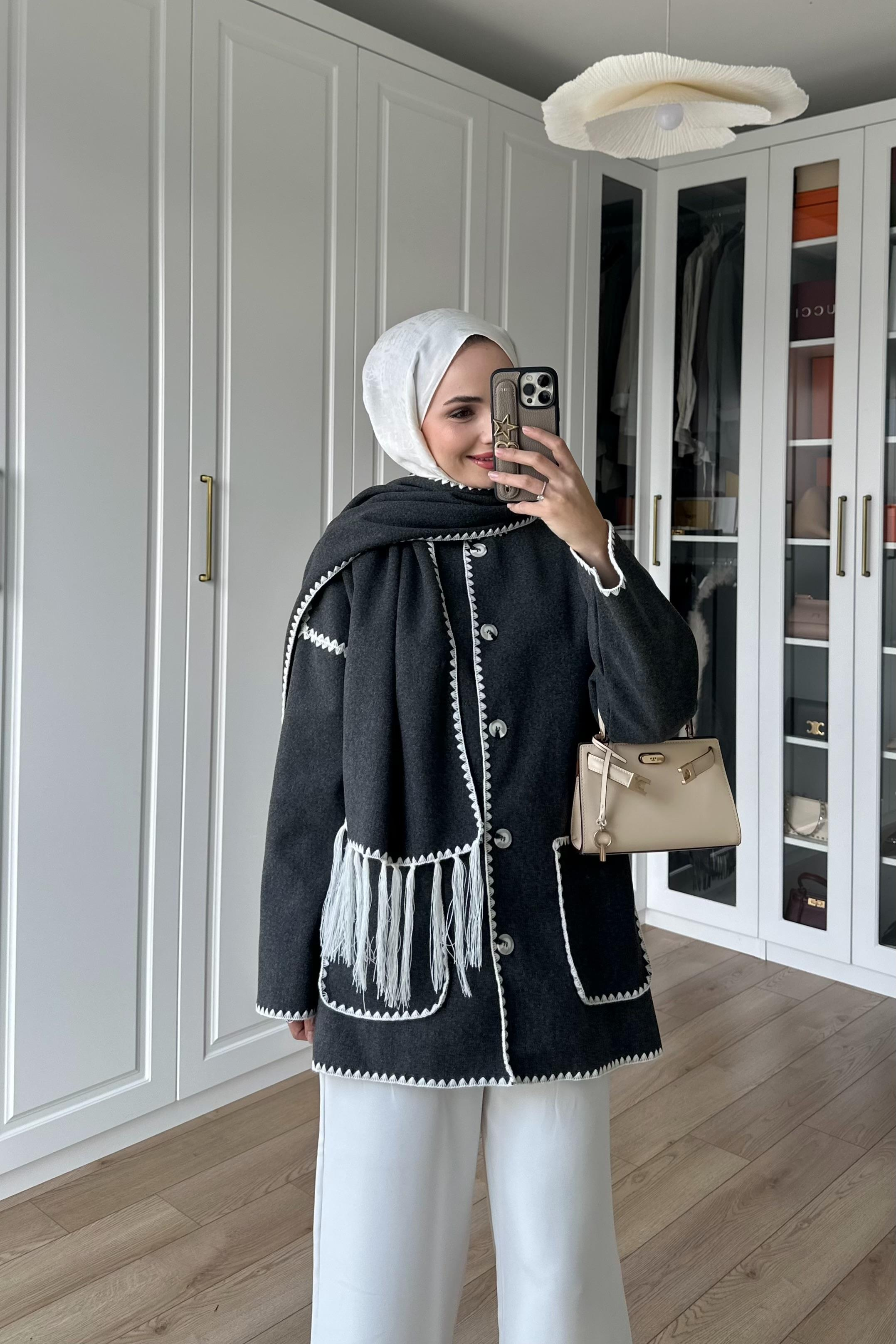 Mari Atkı Detay Ceket - ANTRASİT