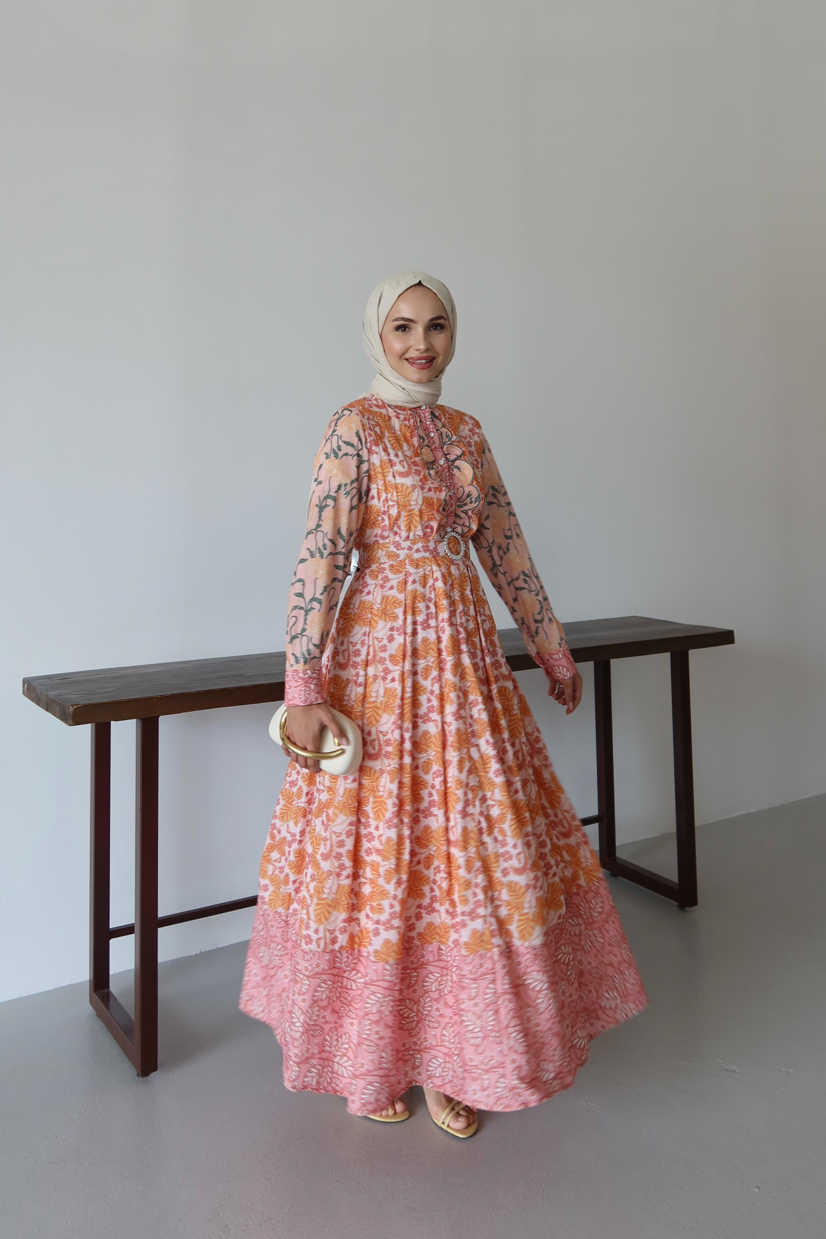 Merli Kemer Detay Elbise - BORDO