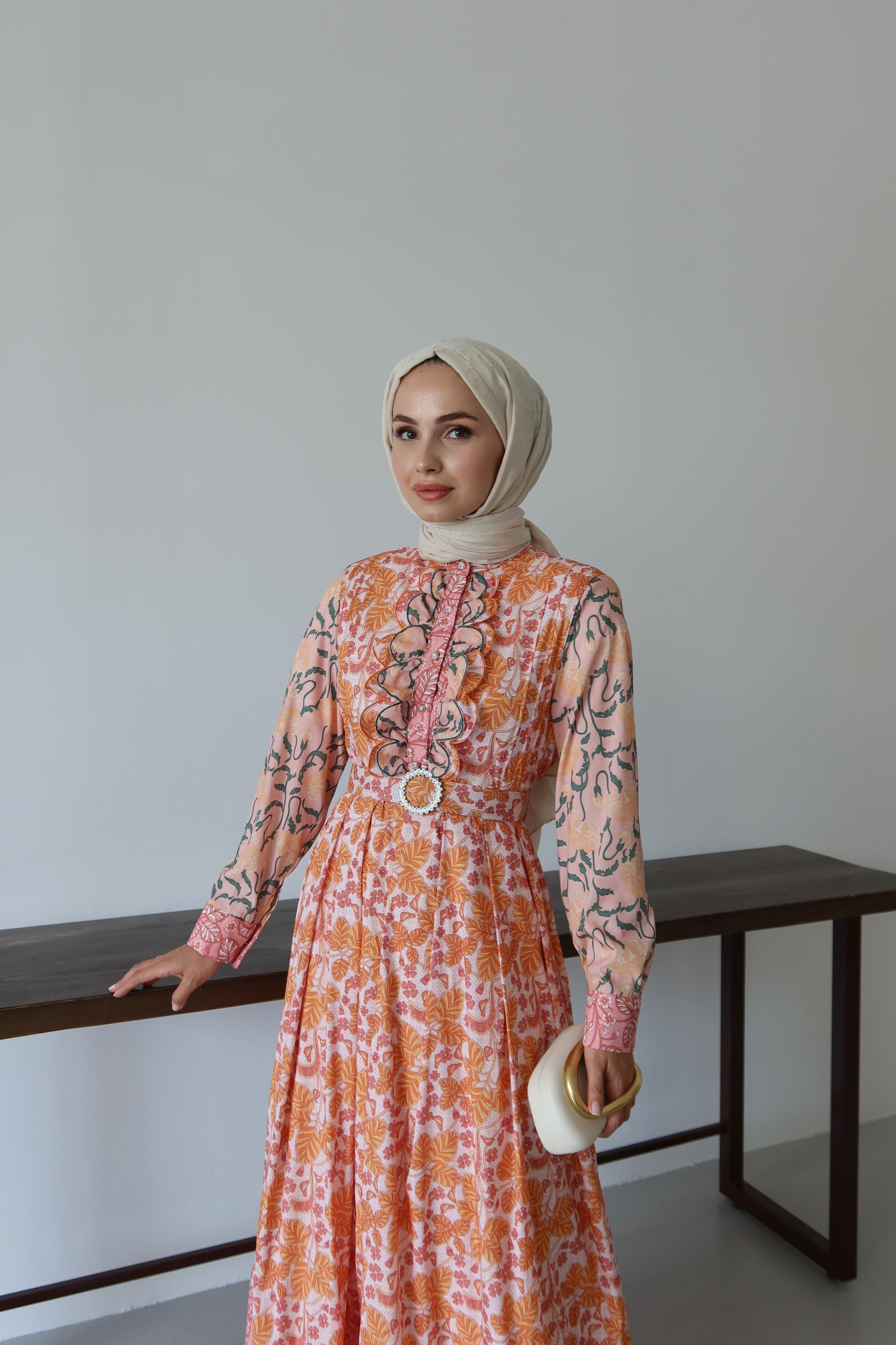 Merli Kemer Detay Elbise - BORDO