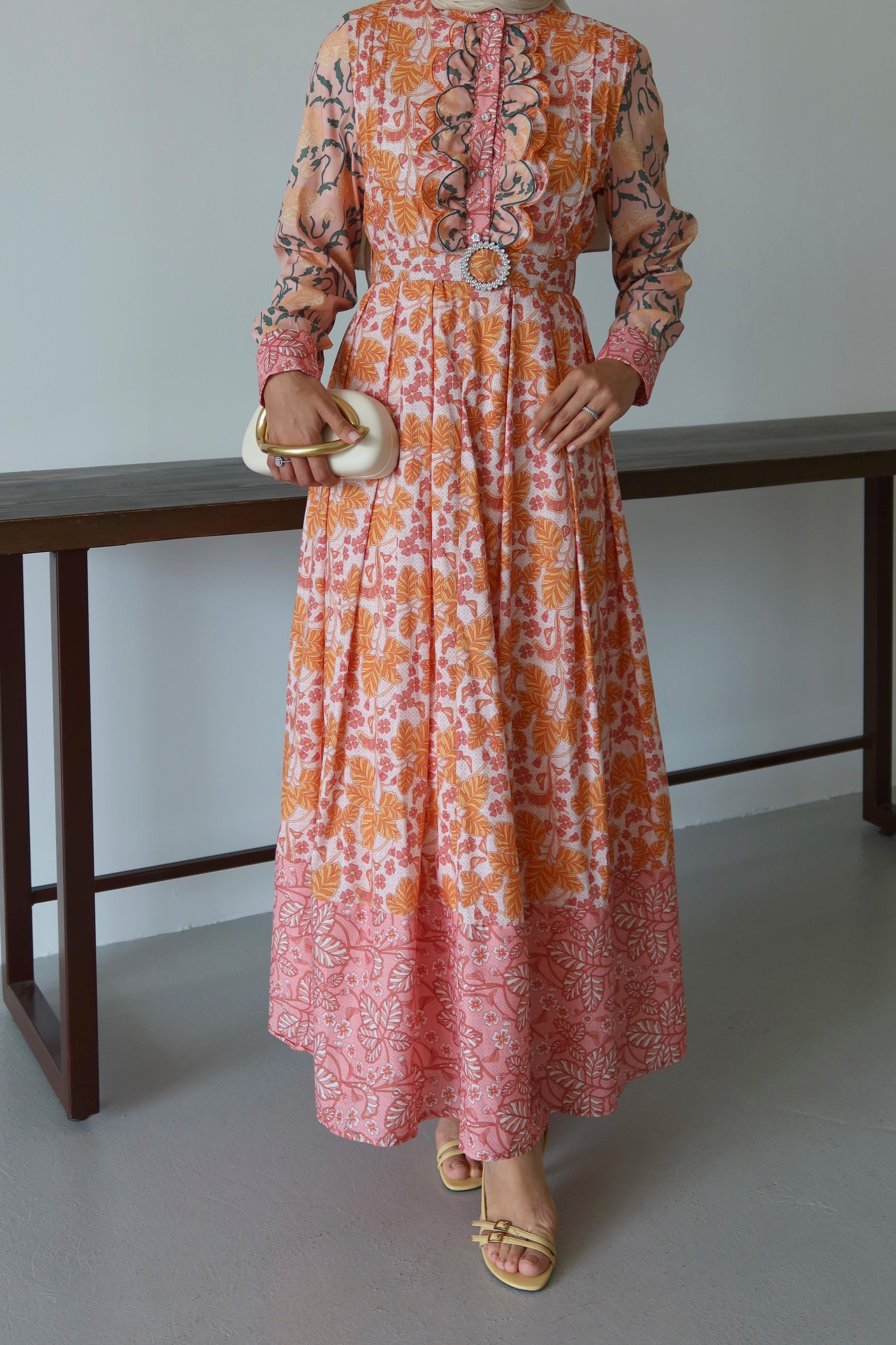 Merli Kemer Detay Elbise - BORDO