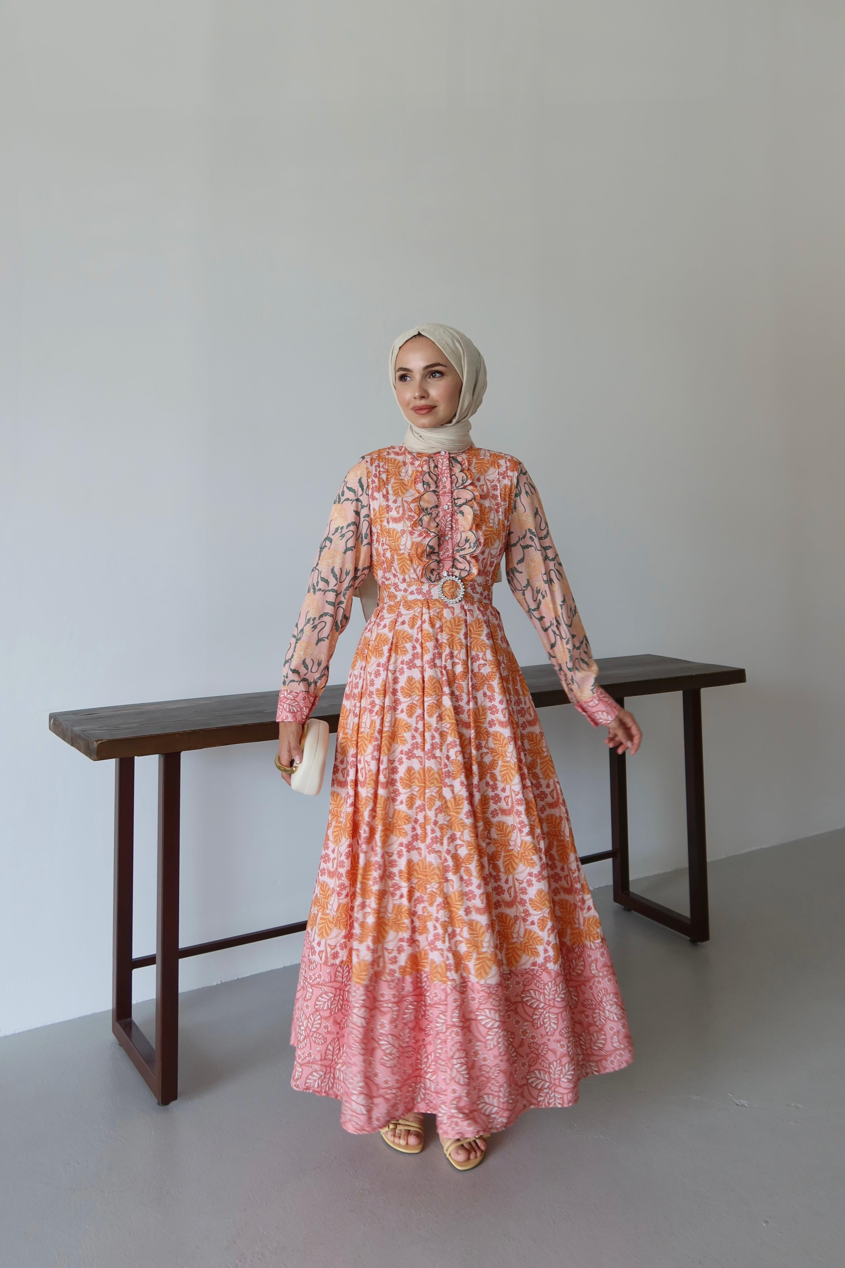 Merli Kemer Detay Elbise - BORDO