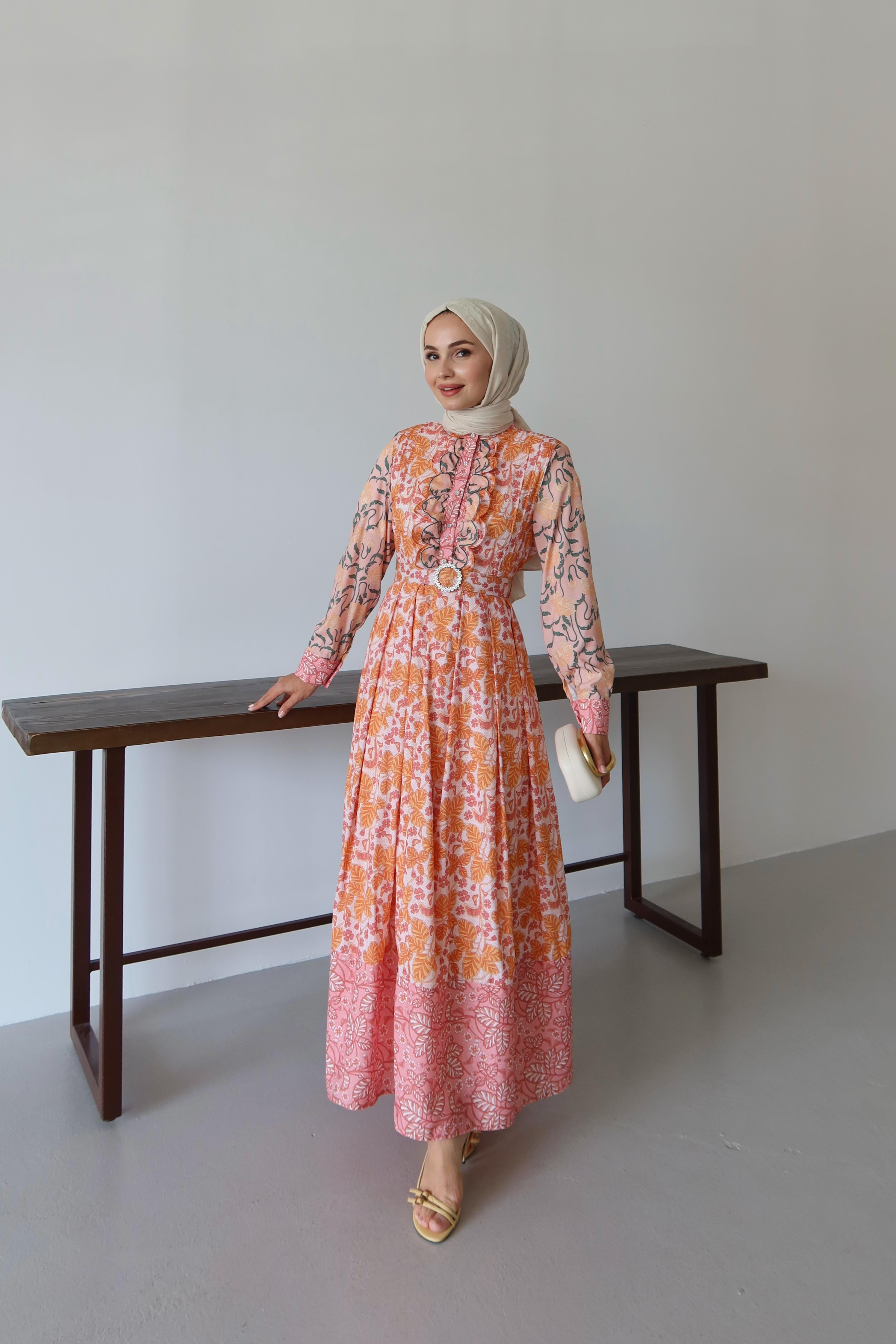 Merli Kemer Detay Elbise - BORDO