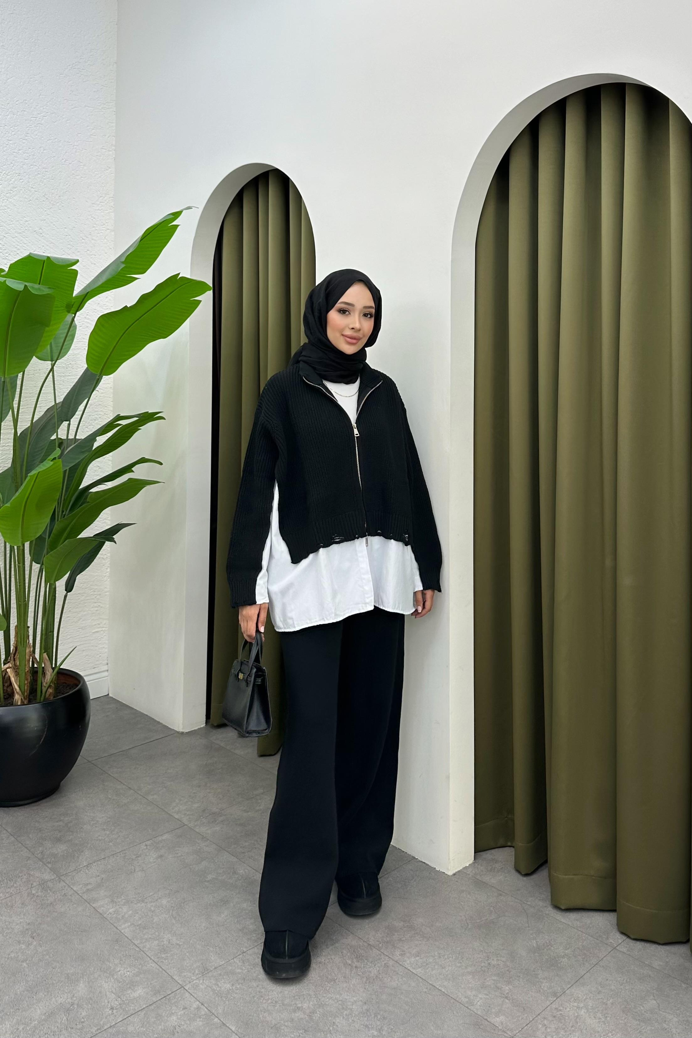 Mire Garnili Triko Takım - SİYAH