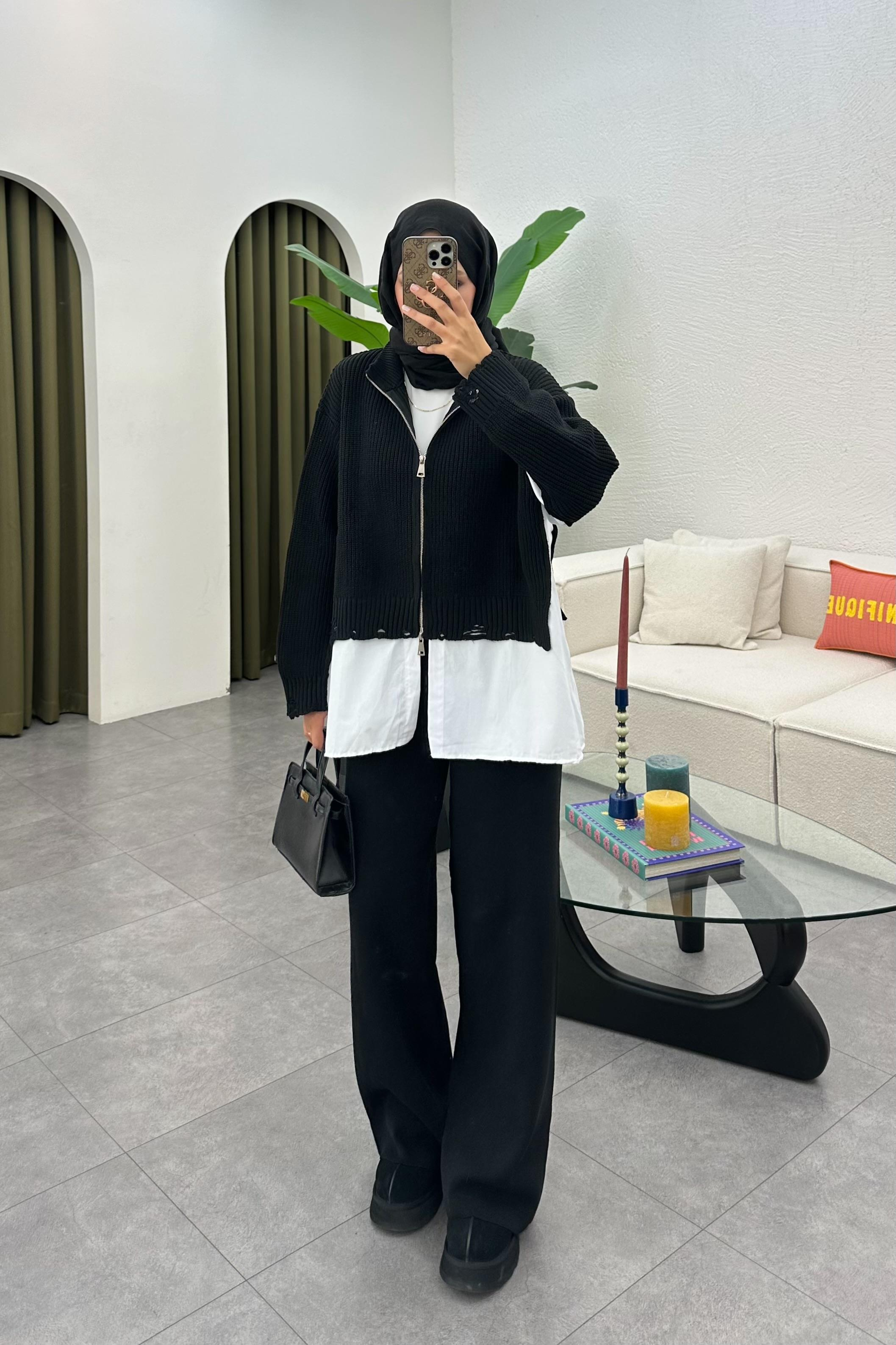 Mire Garnili Triko Takım - SİYAH