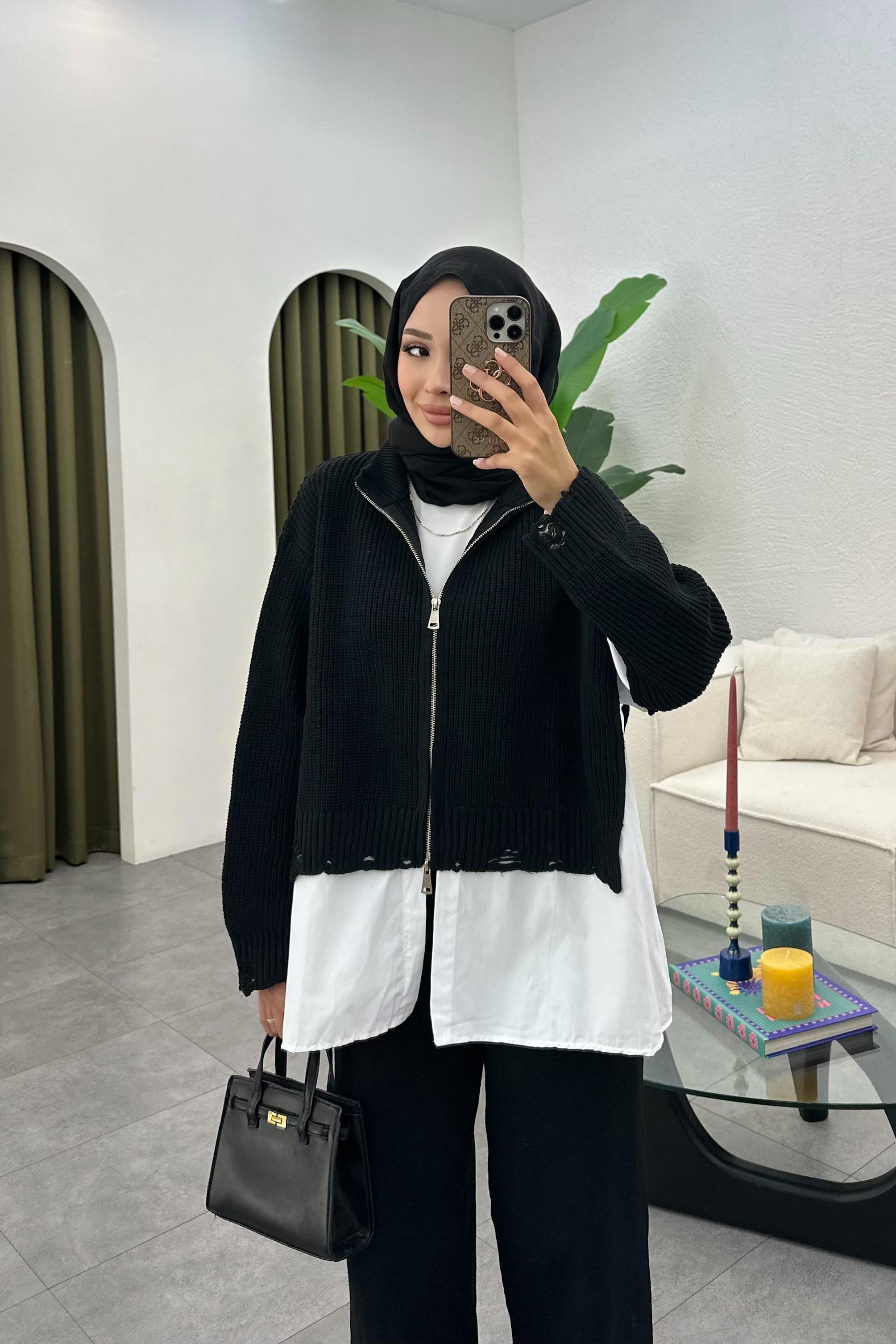 Mire Garnili Triko Takım - SİYAH