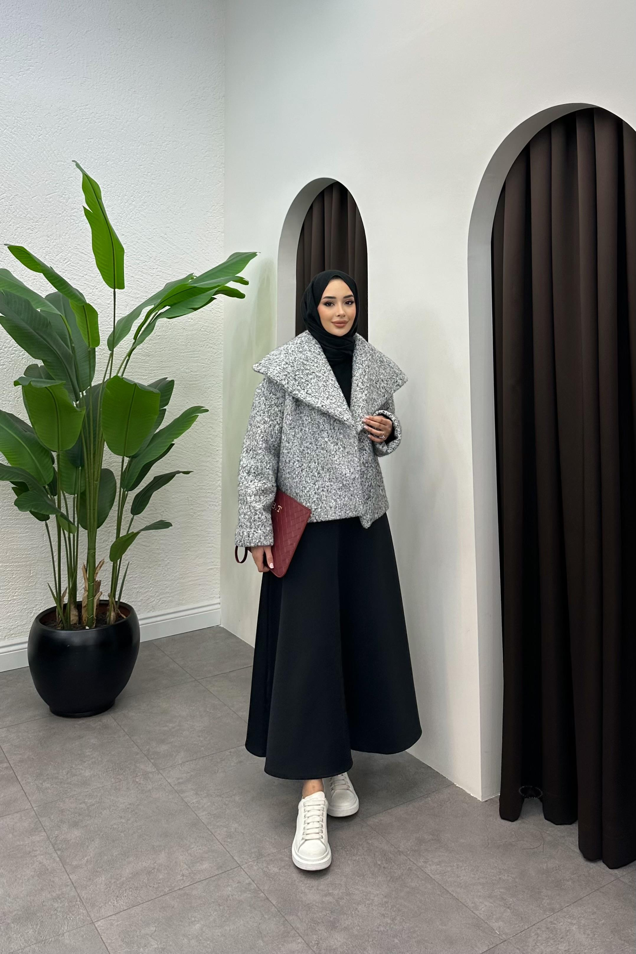 Niola Peluş Kürk Ceket - GRİ