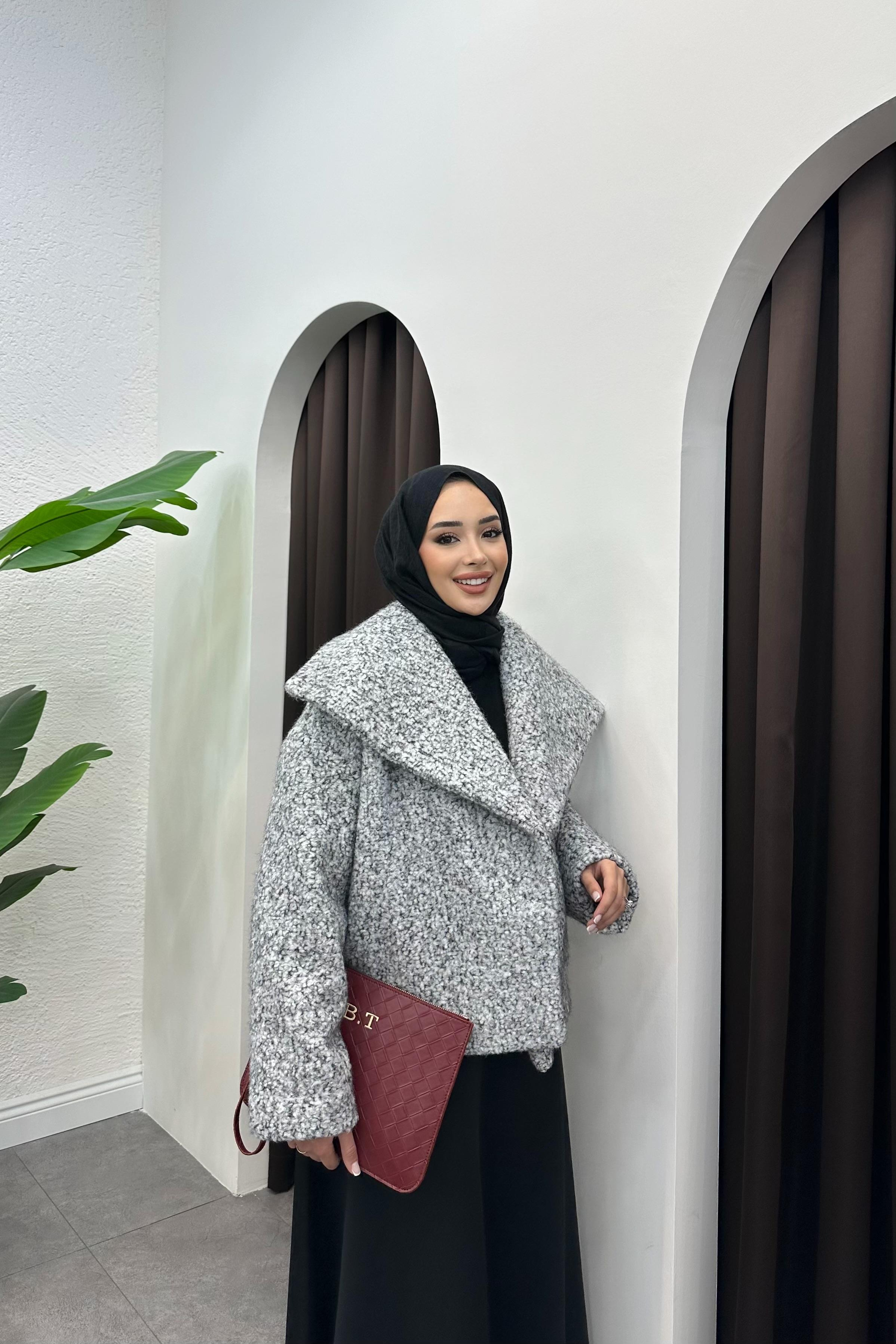 Niola Peluş Kürk Ceket - GRİ