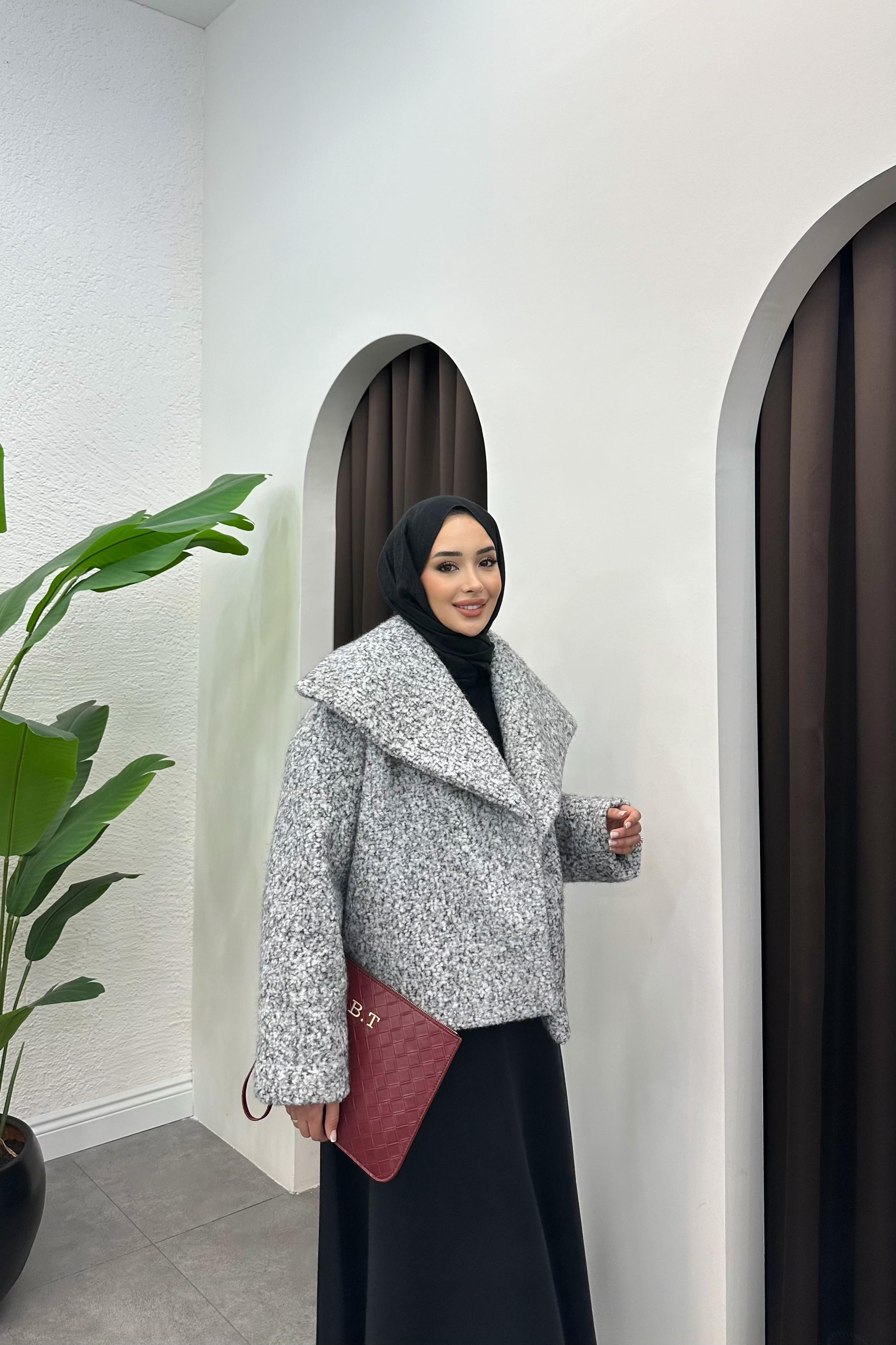 Niola Peluş Kürk Ceket - GRİ