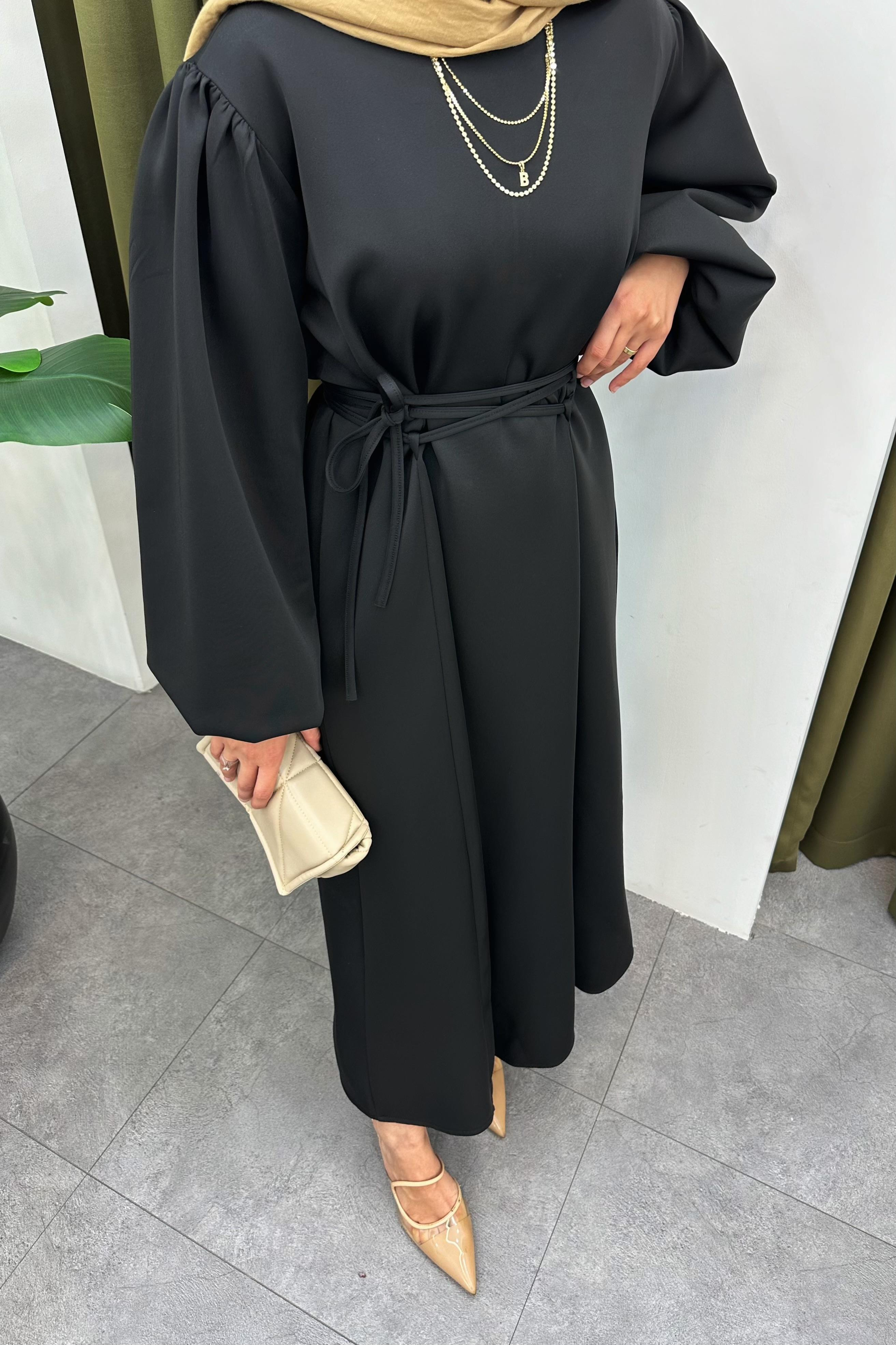 Nolan Çapraz Bağlama Detay Elbise - SİYAH