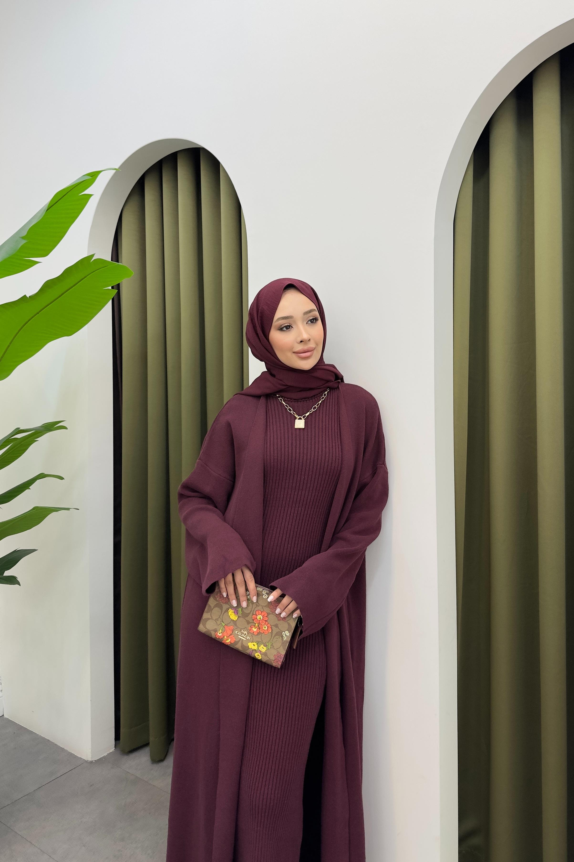 Noraya Hırka Triko Elbise - MÜRDÜM