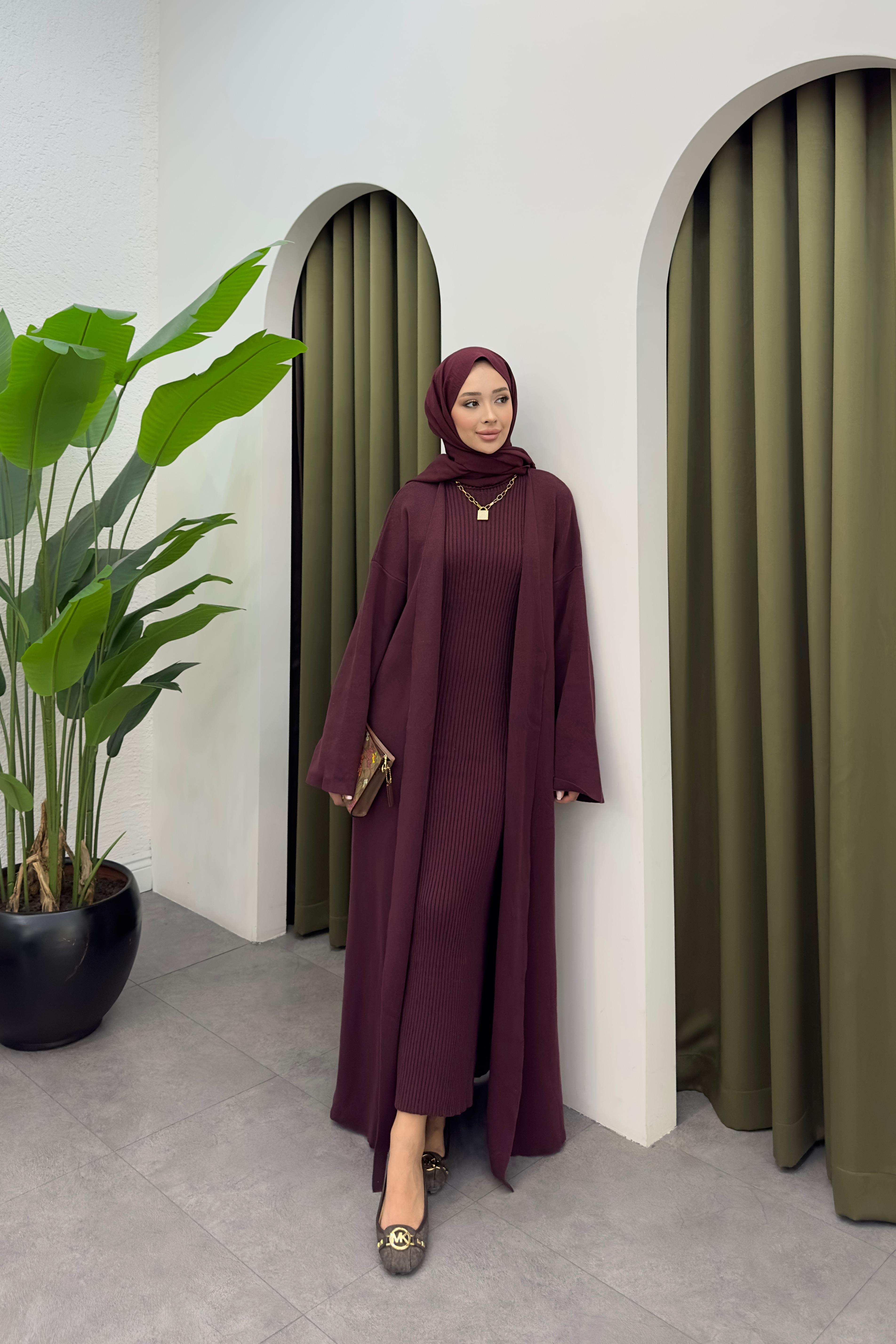 Noraya Hırka Triko Elbise - MÜRDÜM