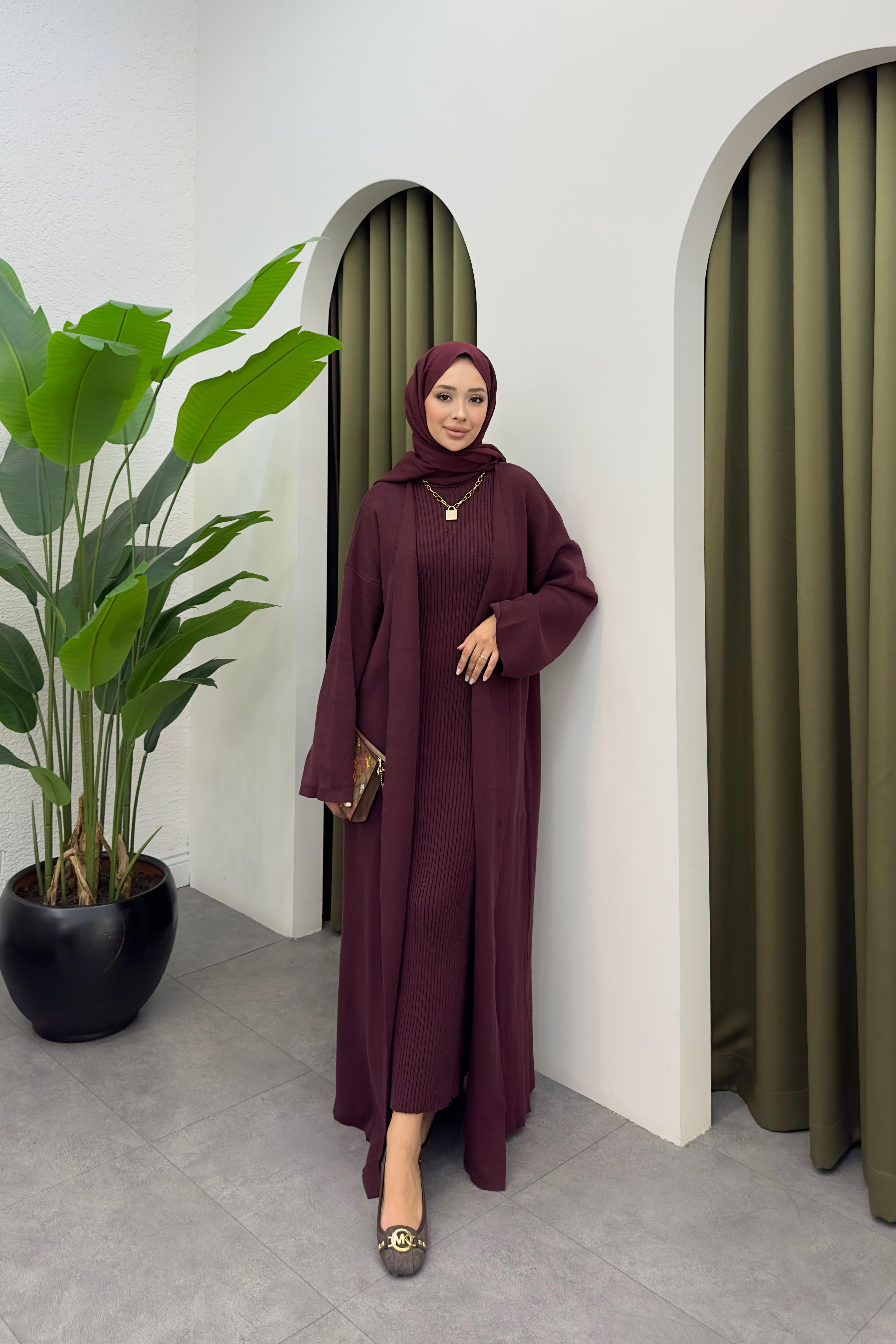 Noraya Hırka Triko Elbise - MÜRDÜM