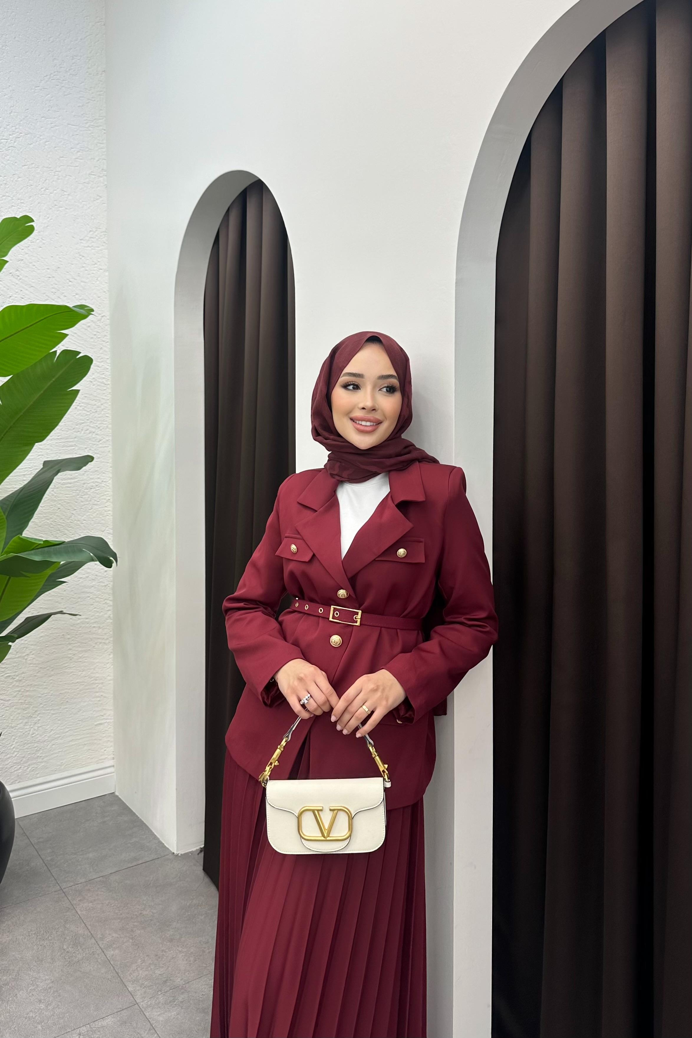 Premium Ceket Etek Takım - BORDO