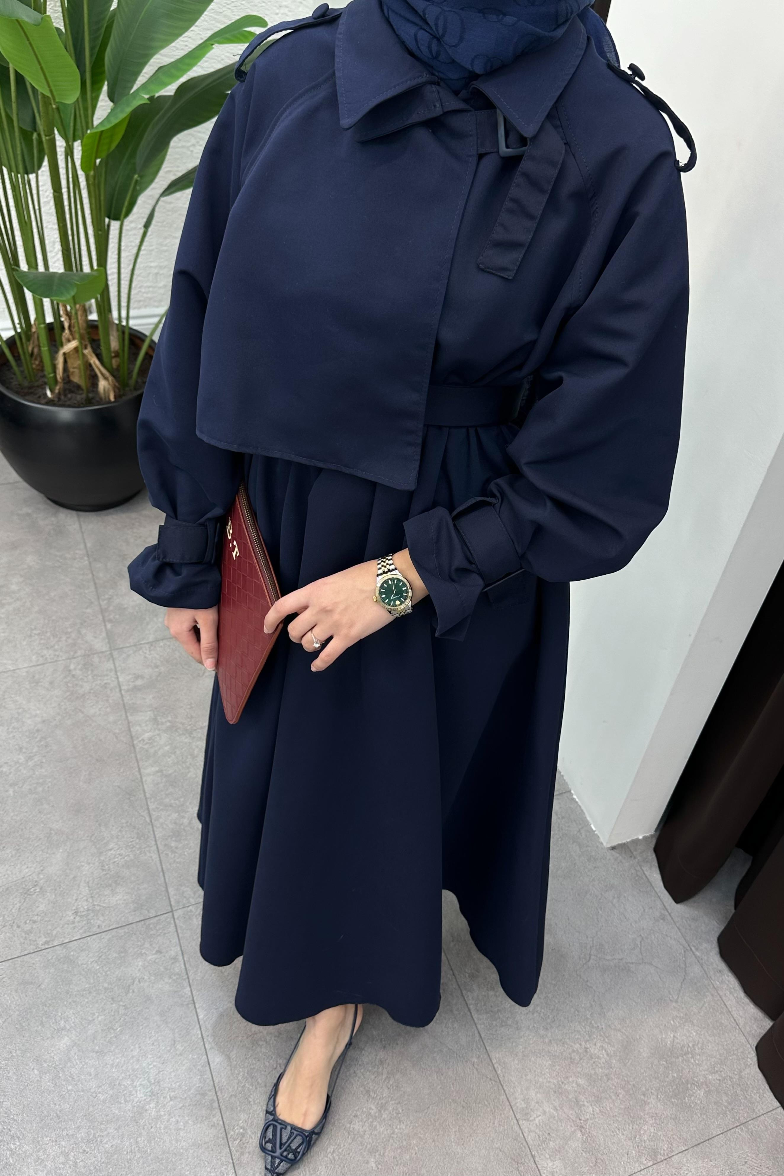 Sara Trenç Elbise - LACİVERT