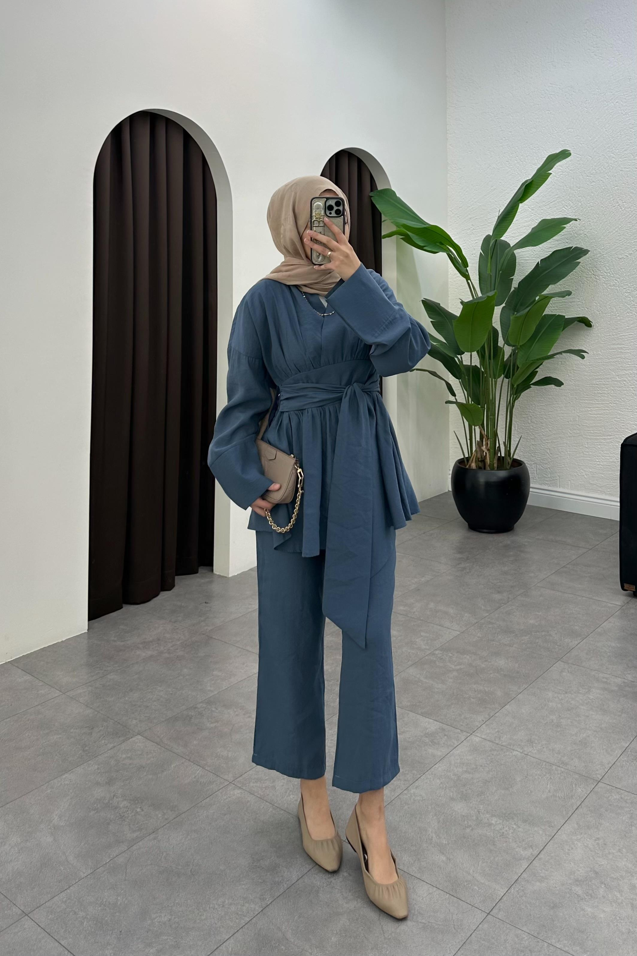 Semila Bağlama Detaylı Takım - İNDİGO