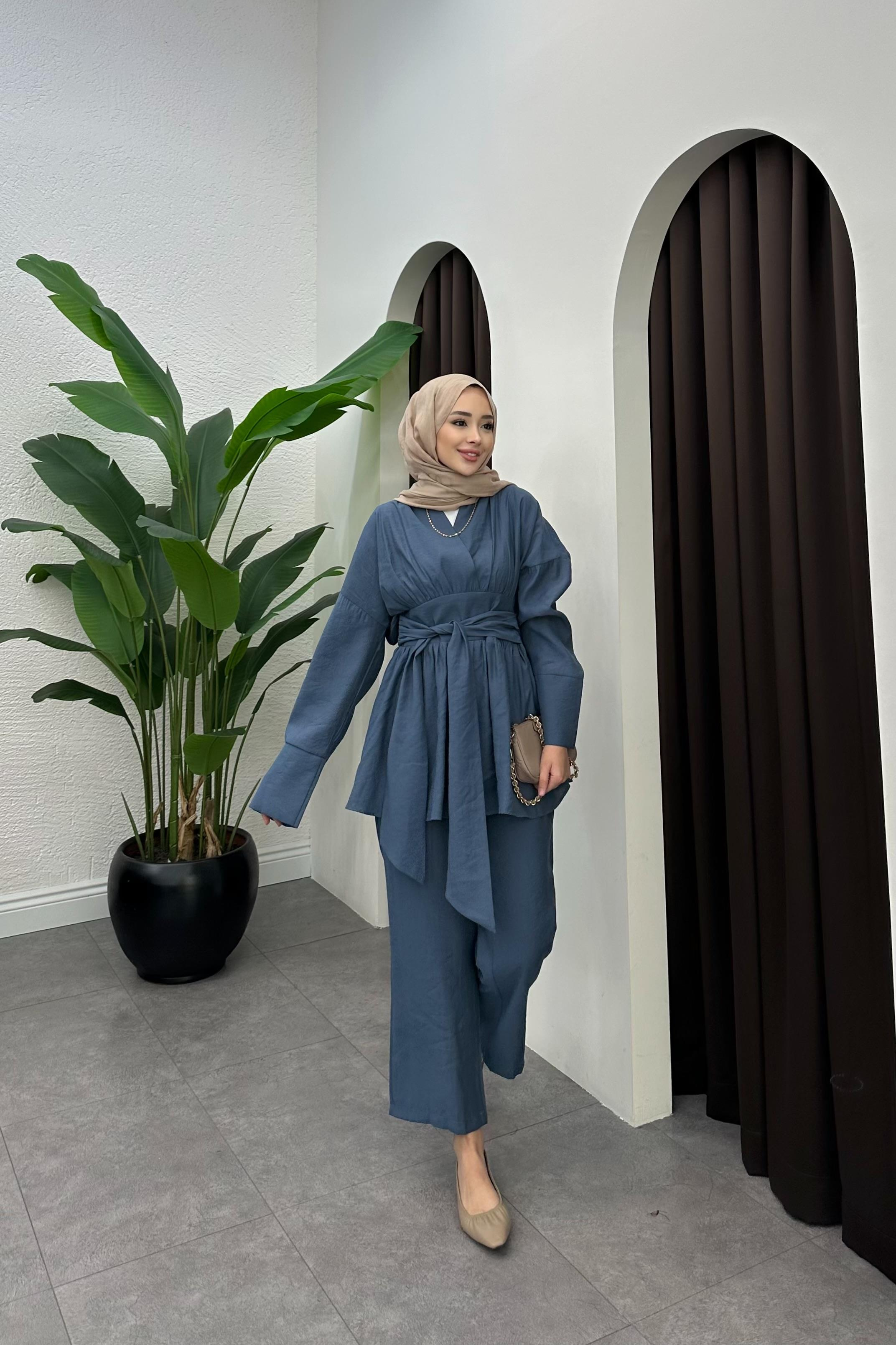 Semila Bağlama Detaylı Takım - İNDİGO