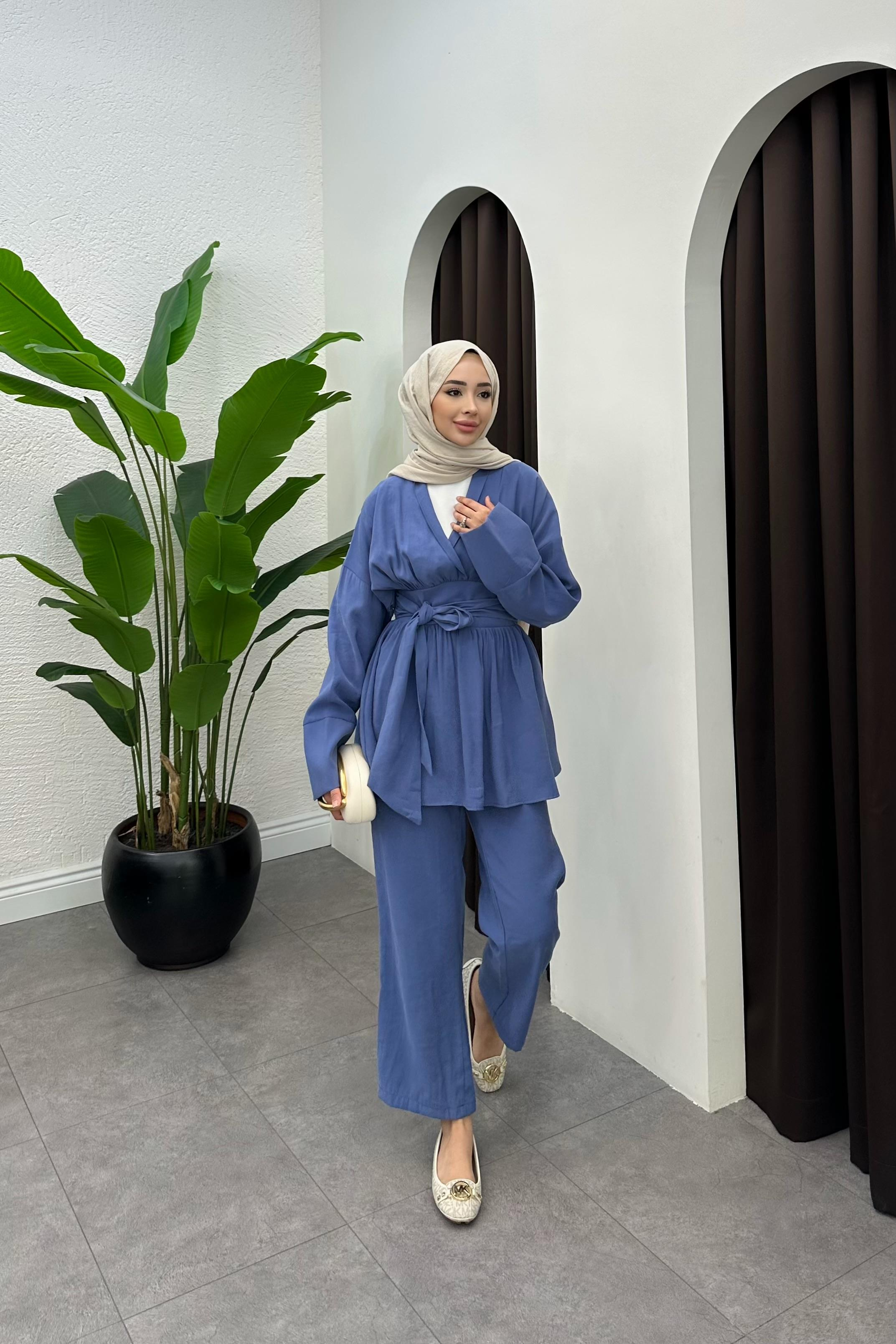 Semila Bağlama Detaylı Takım - MAVİ