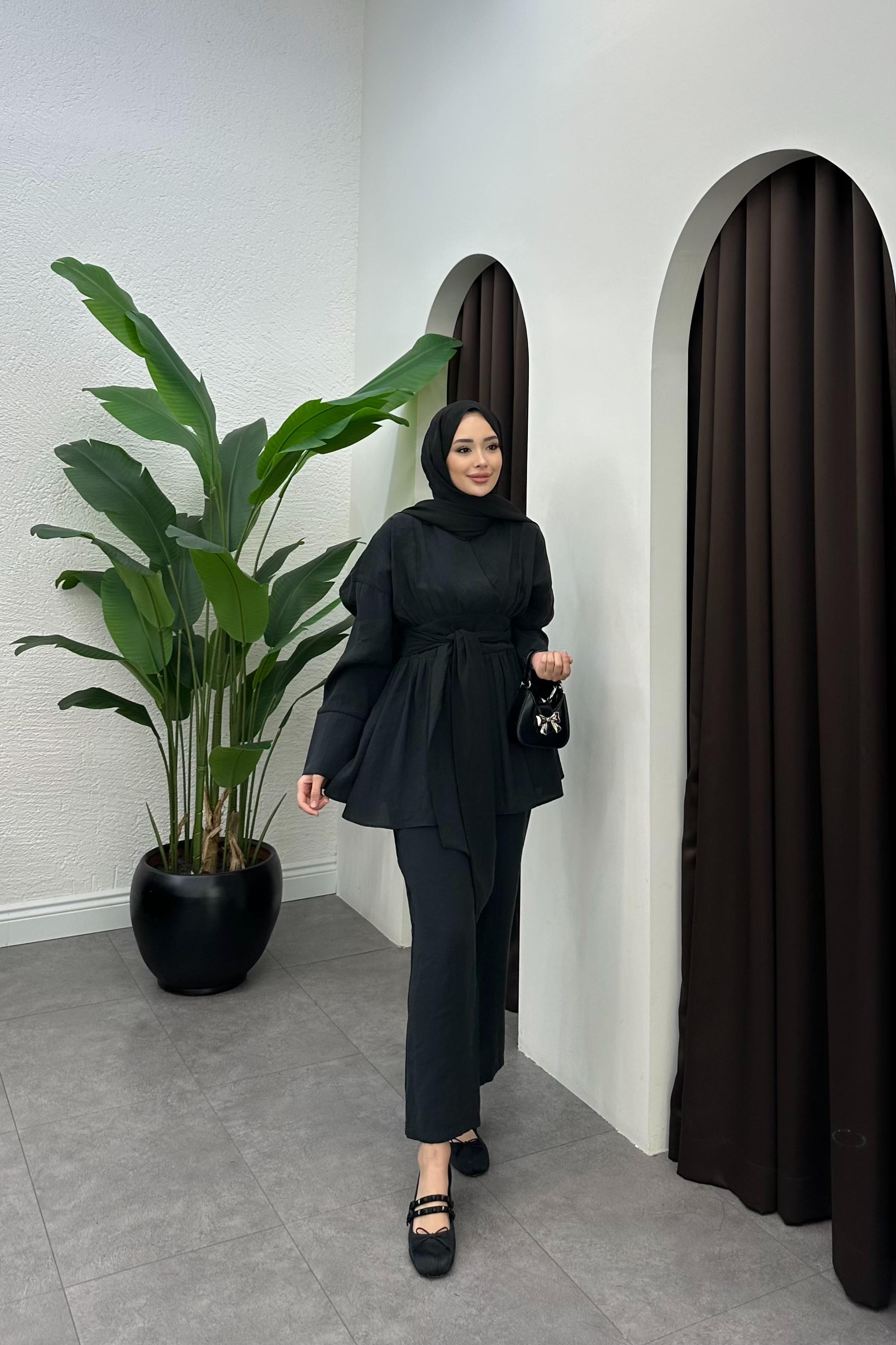 Semila Bağlama Detaylı Takım - SİYAH