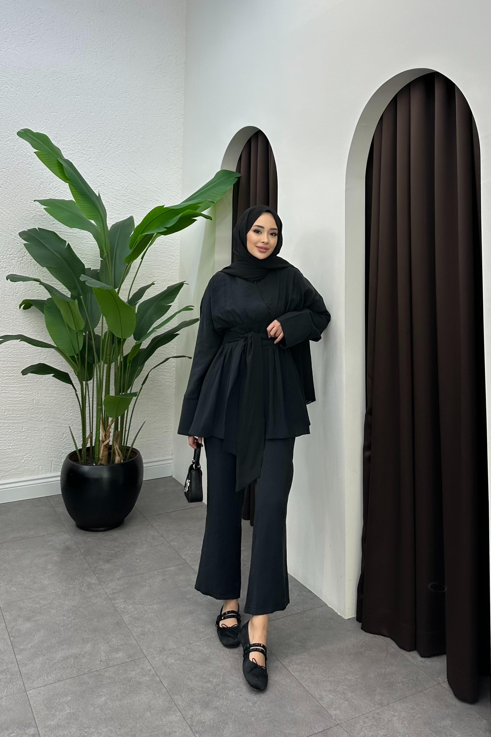 Semila Bağlama Detaylı Takım - SİYAH