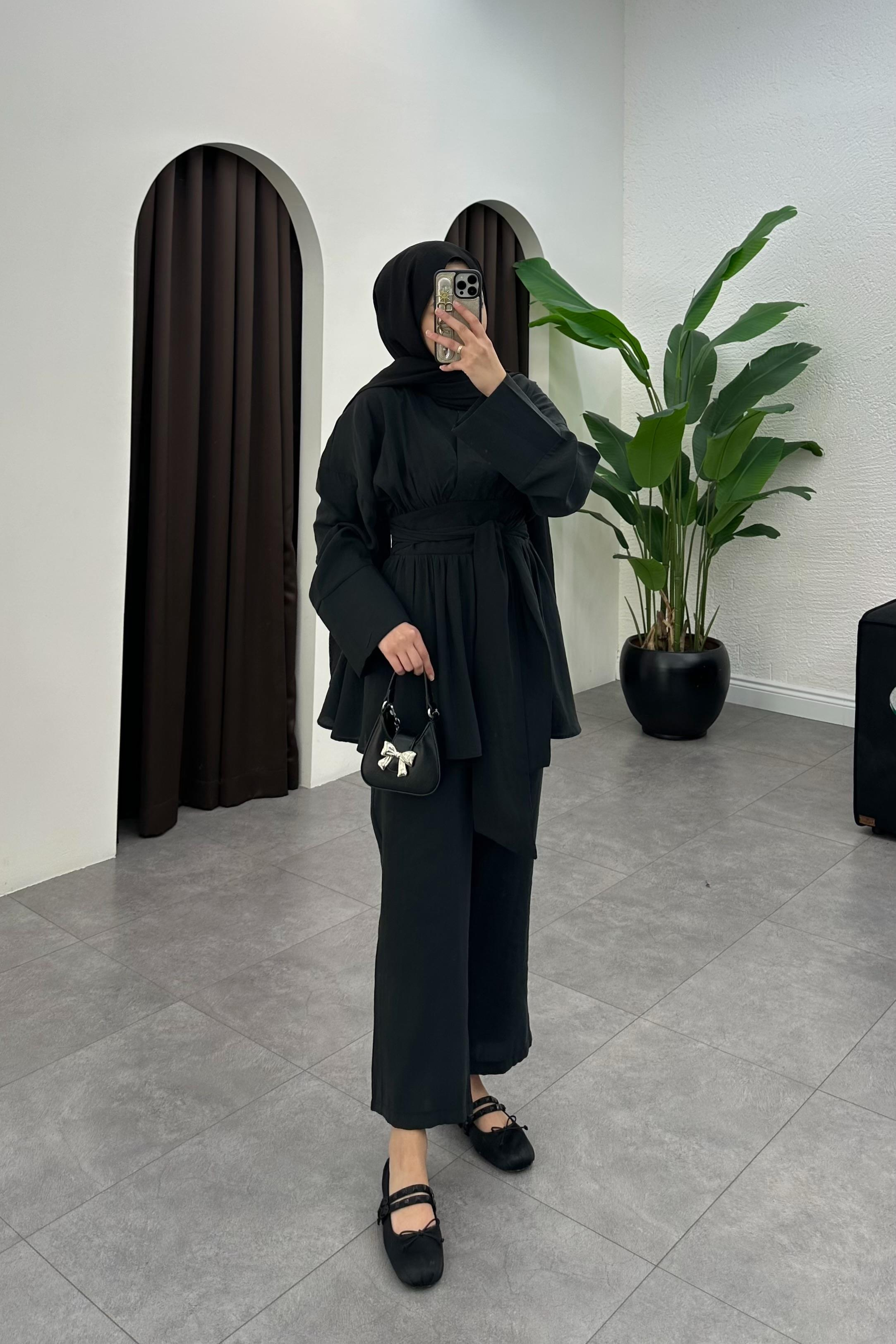 Semila Bağlama Detaylı Takım - SİYAH