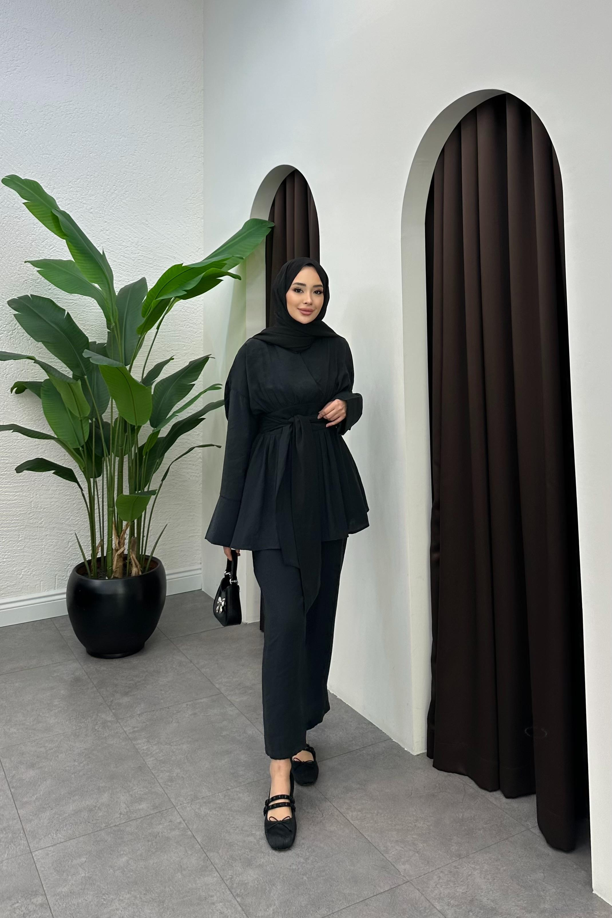 Semila Bağlama Detaylı Takım - SİYAH