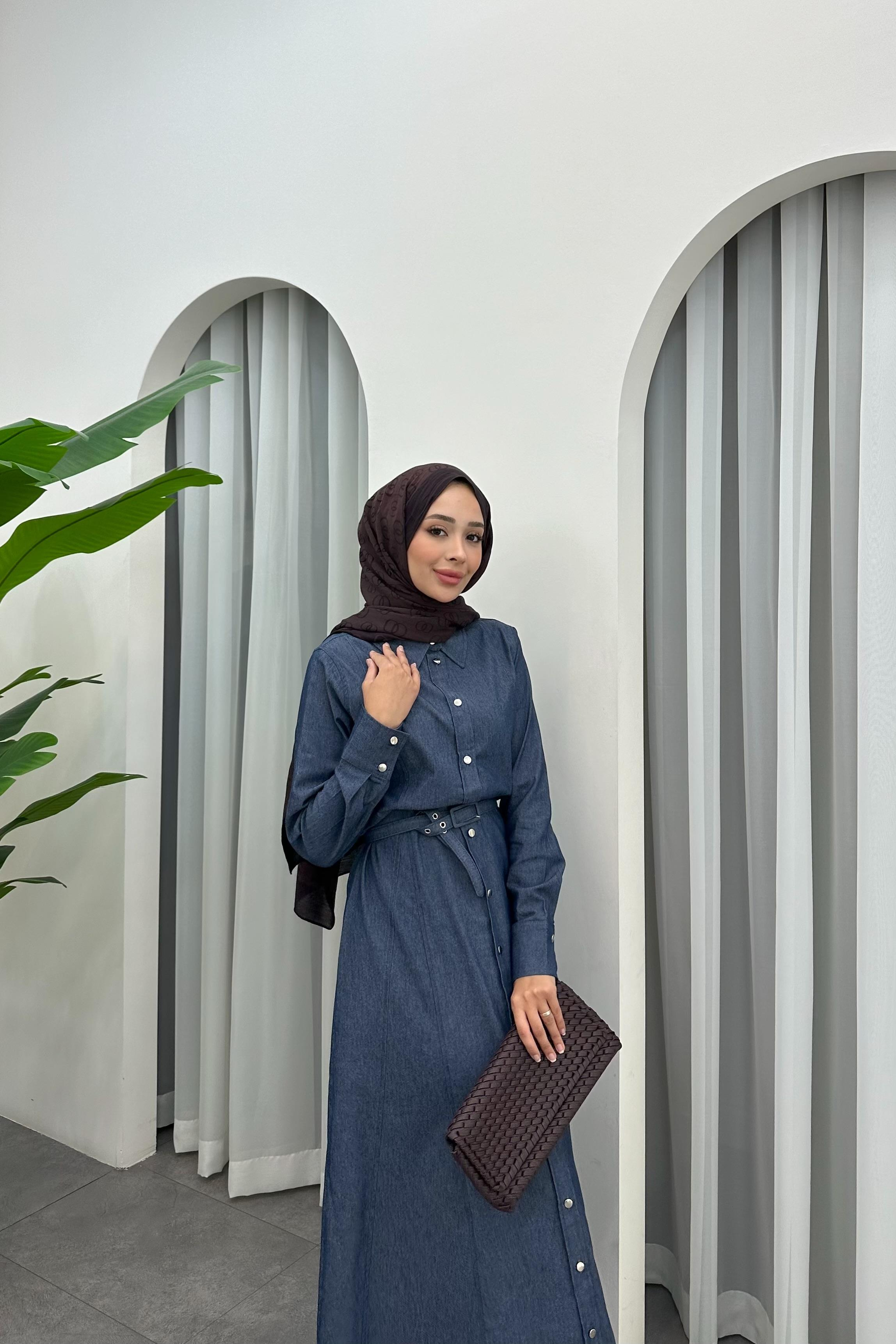 Touch Denim Elbise - LACİVERT