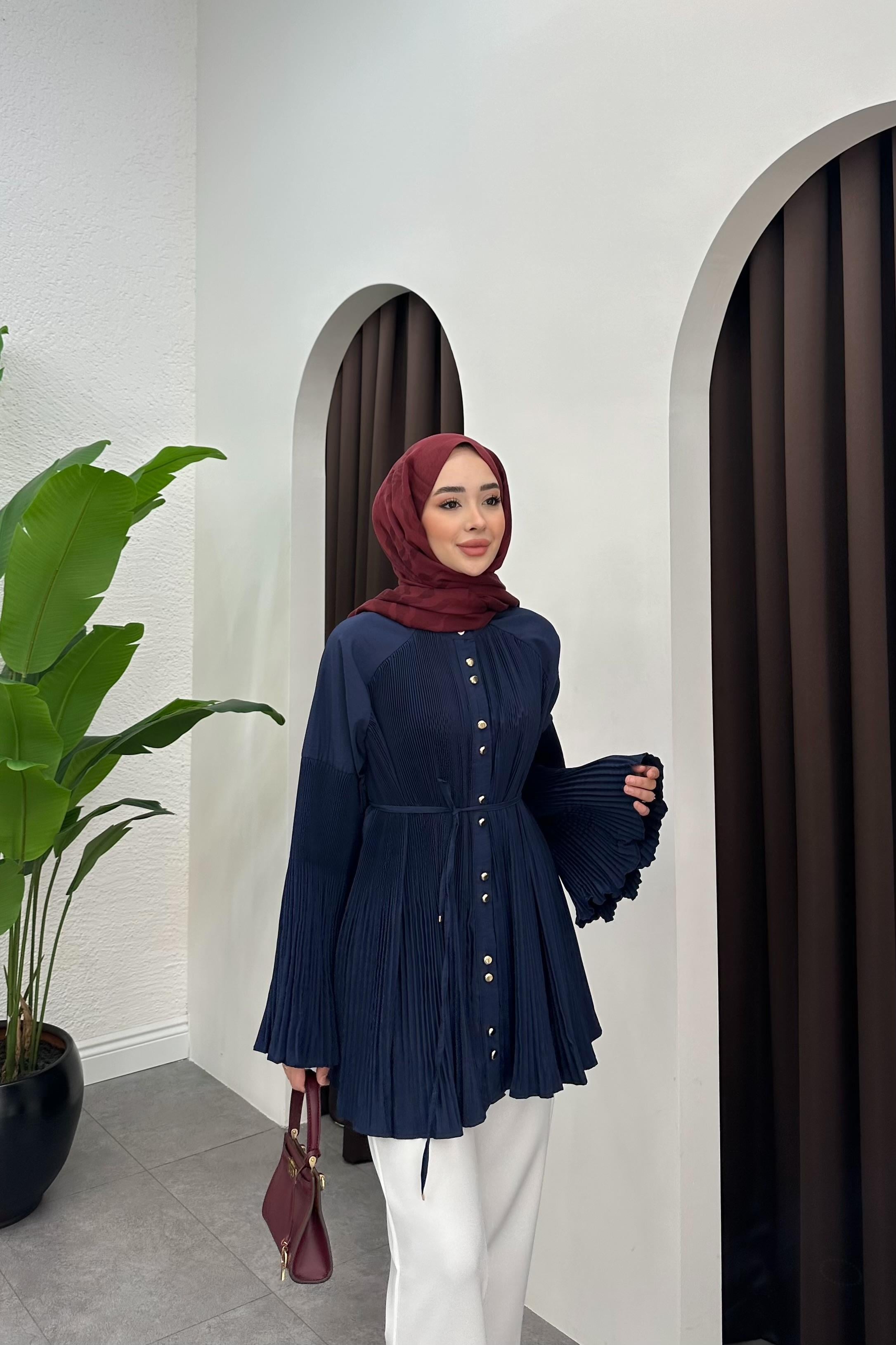 Valencia Dik Piliseli Modal Gömlek - LACİVERT