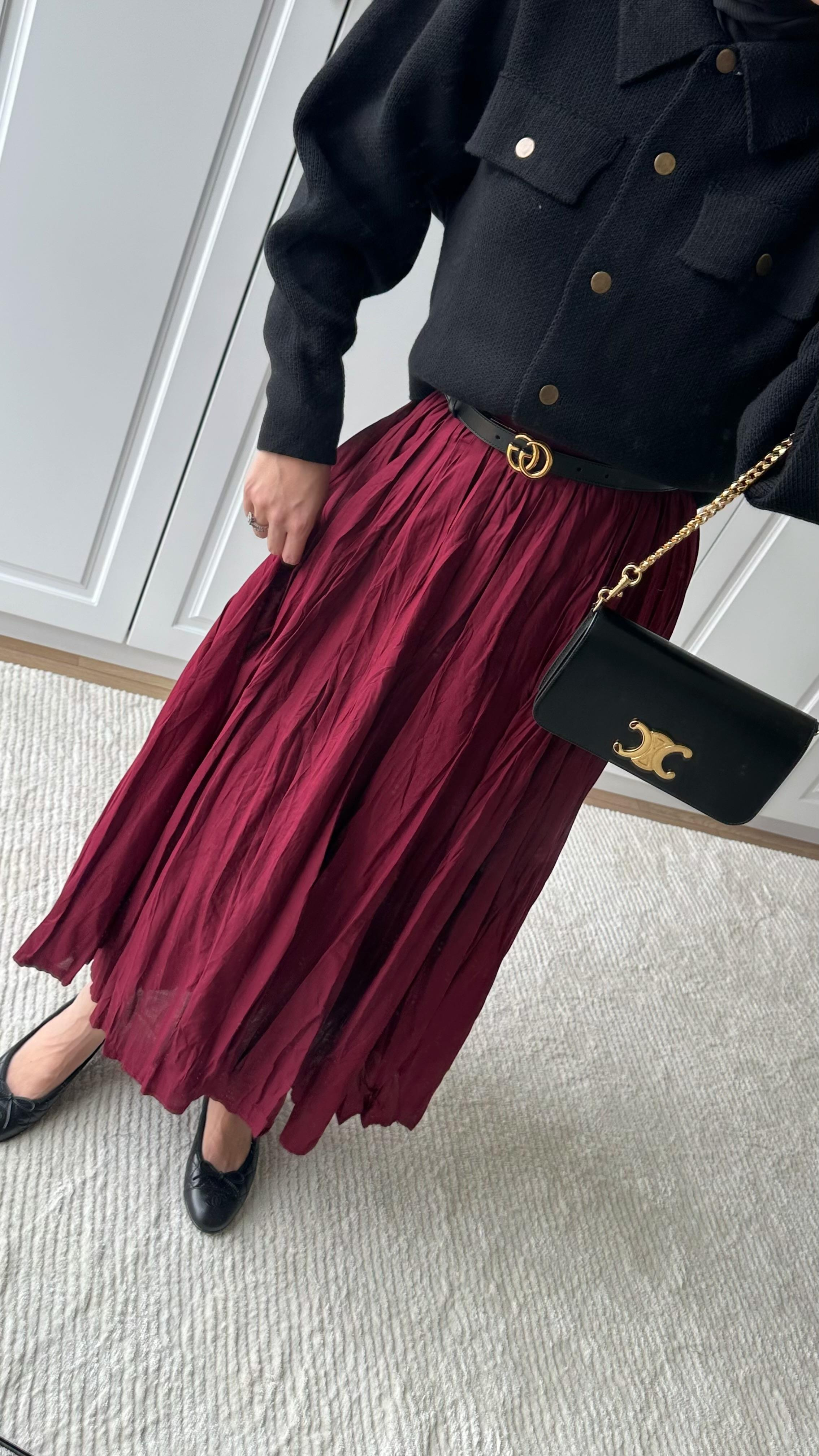 Vual Crush Pamuklu Etek - BORDO