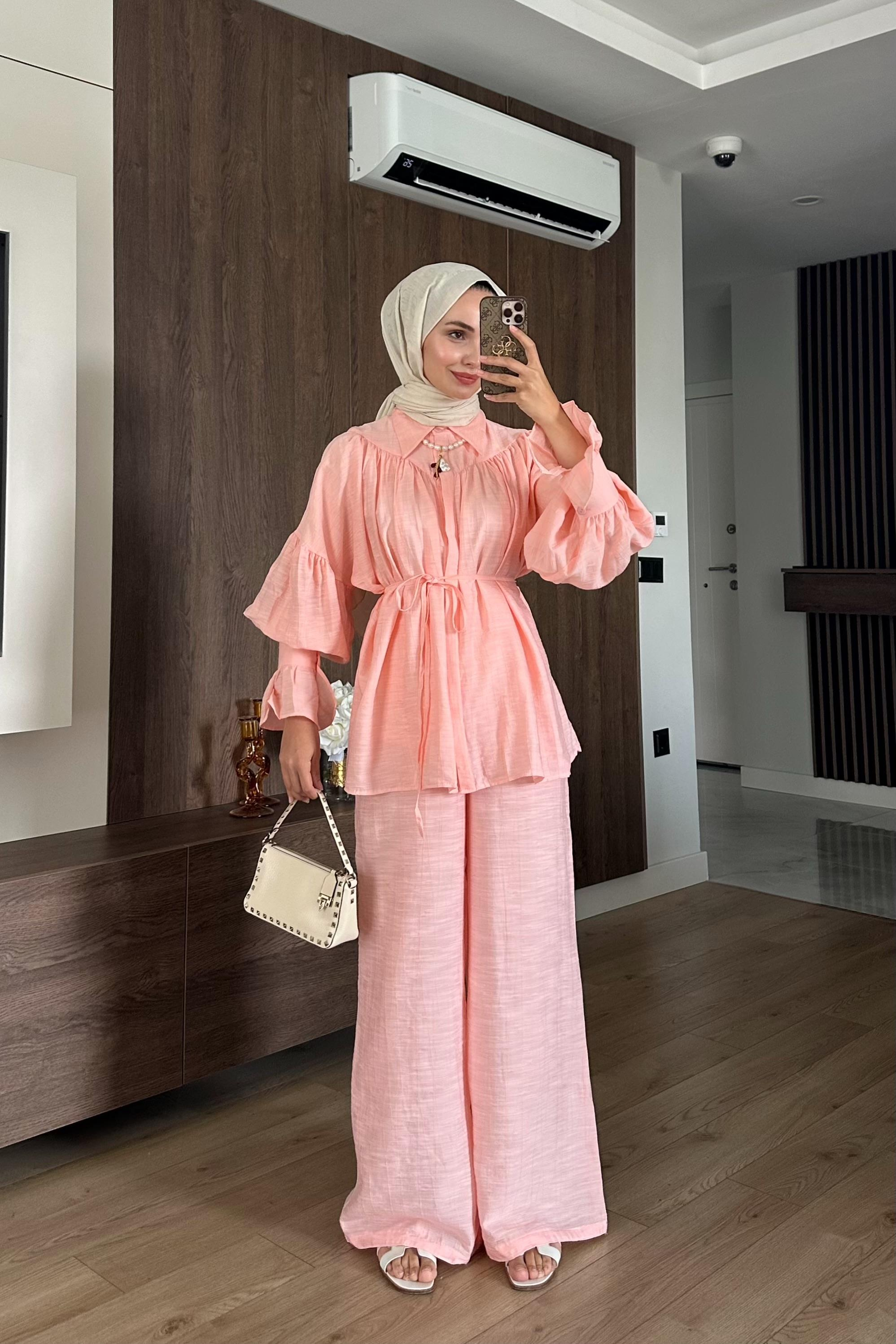 Wooden Manşet Detaylı Takım - PUDRA