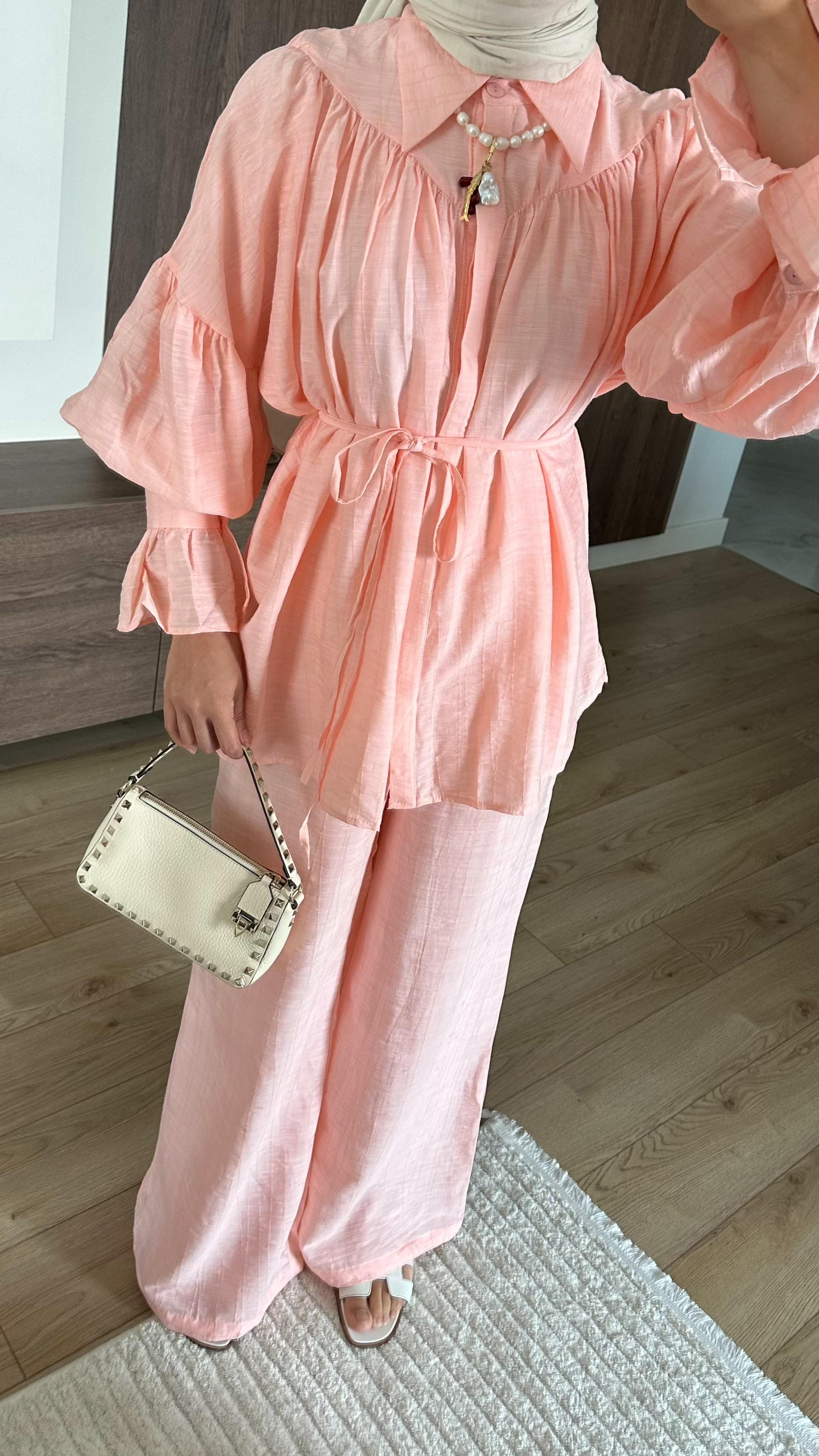 Wooden Manşet Detaylı Takım - PUDRA