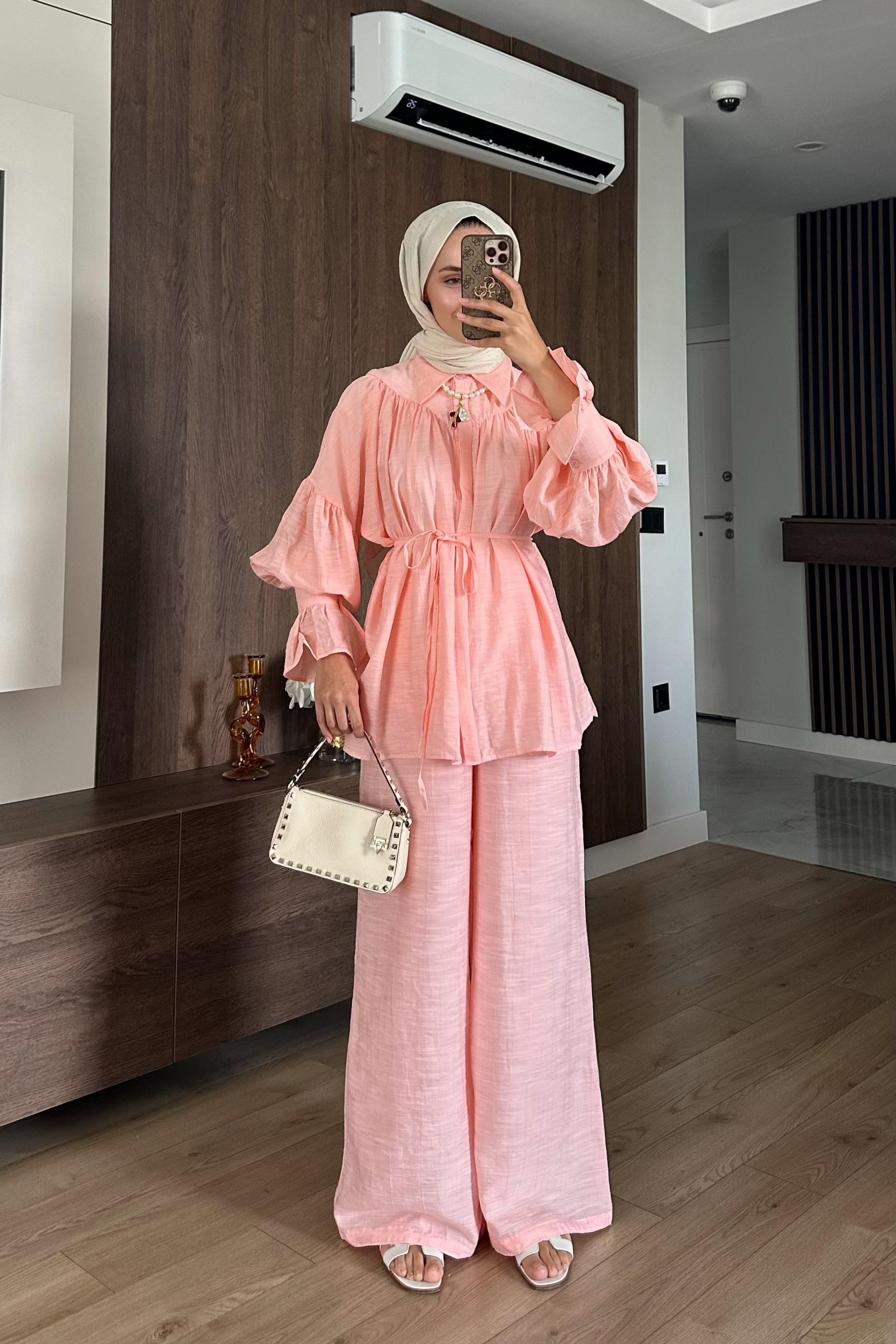 Wooden Manşet Detaylı Takım - PUDRA