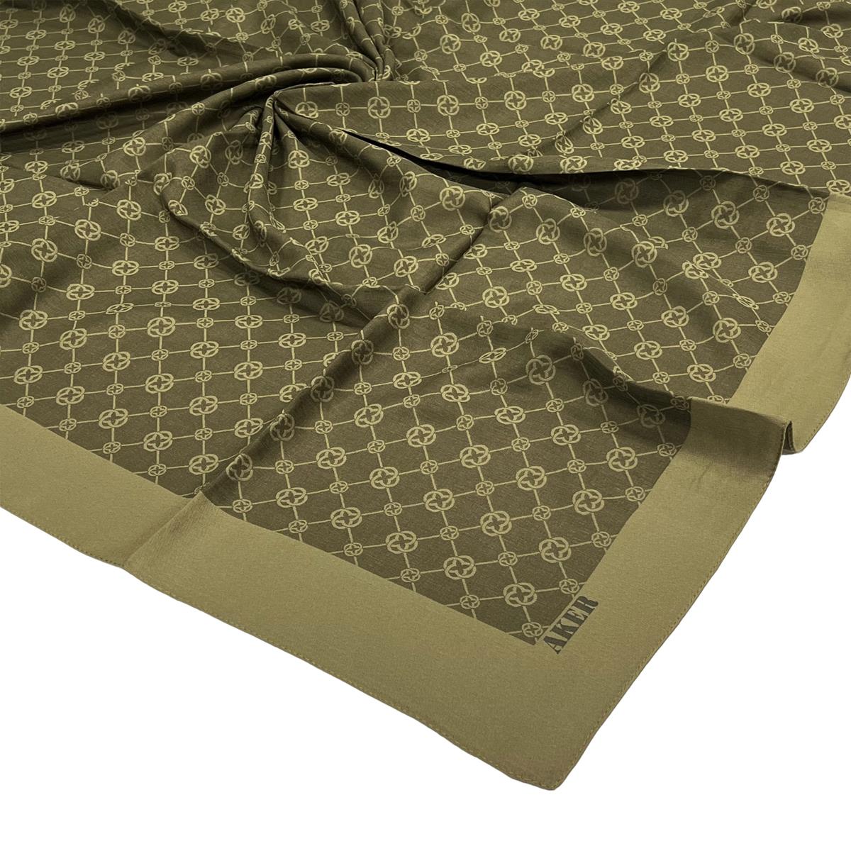Aker Elegance Monogram Eşarp - Haki 934