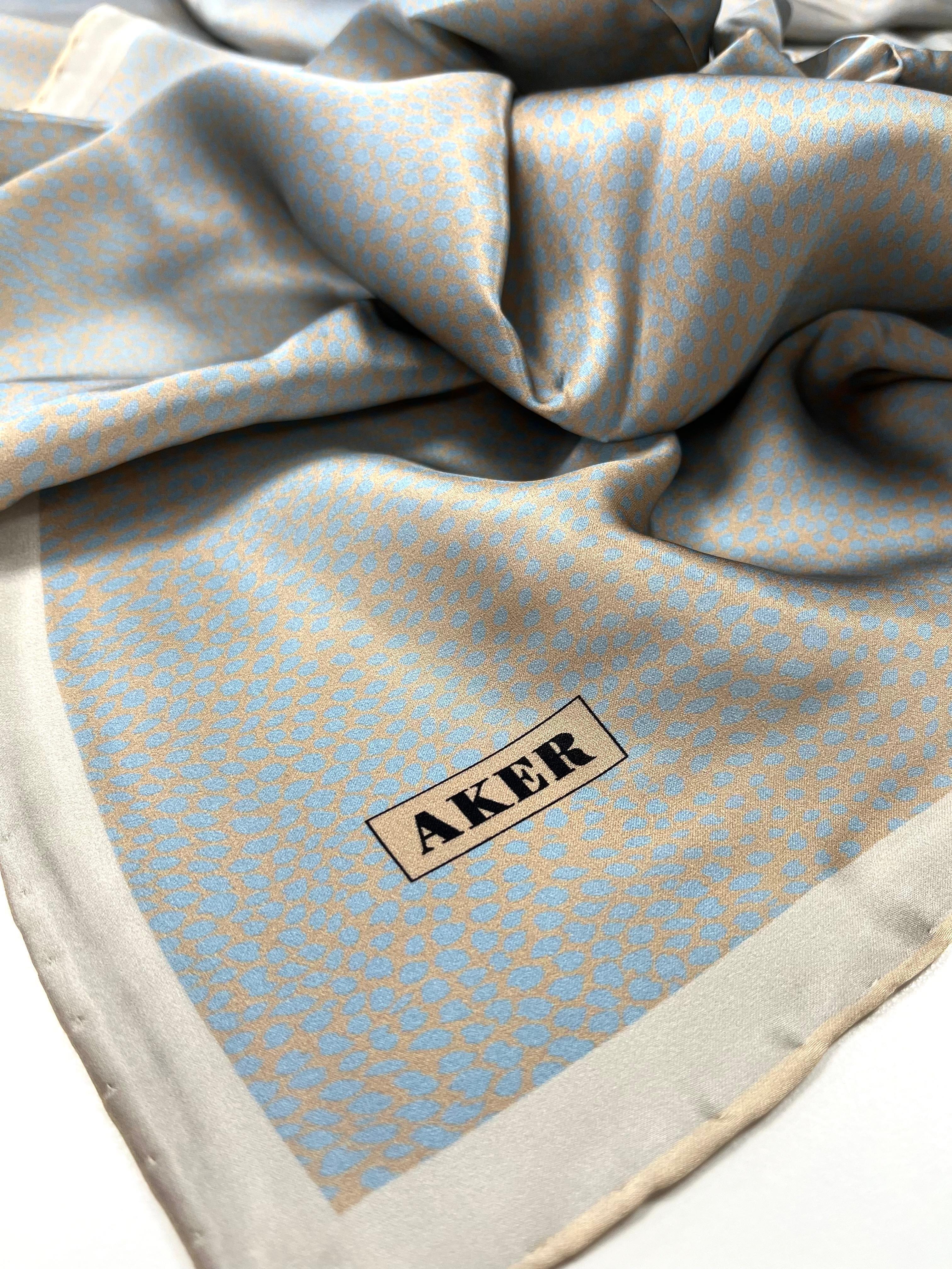 Aker İpek Eşarp - 8957713-961 Açık Mavi Twill