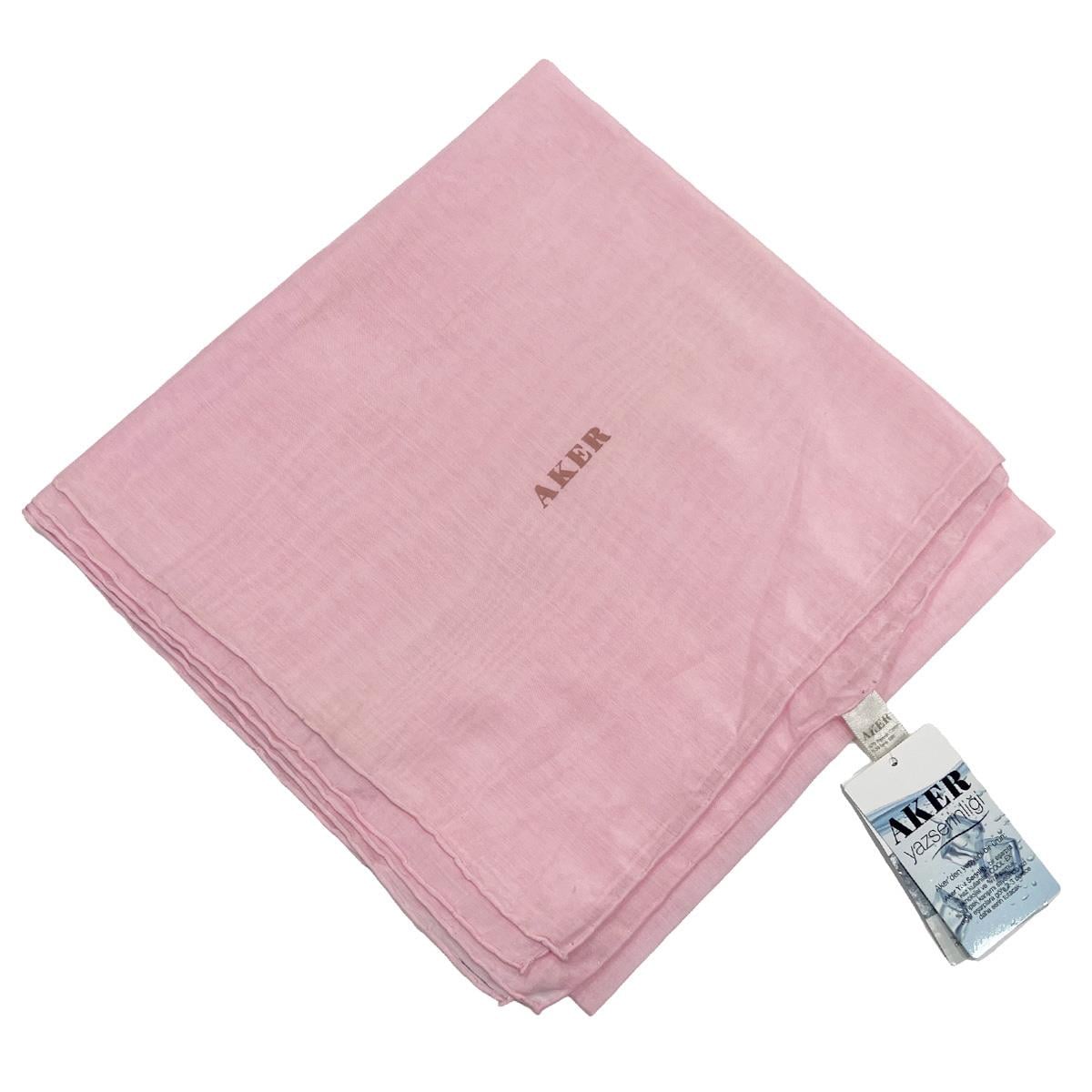 Aker Yaz Serinliği Düz İpek Koton Eşarp - Pembe 497