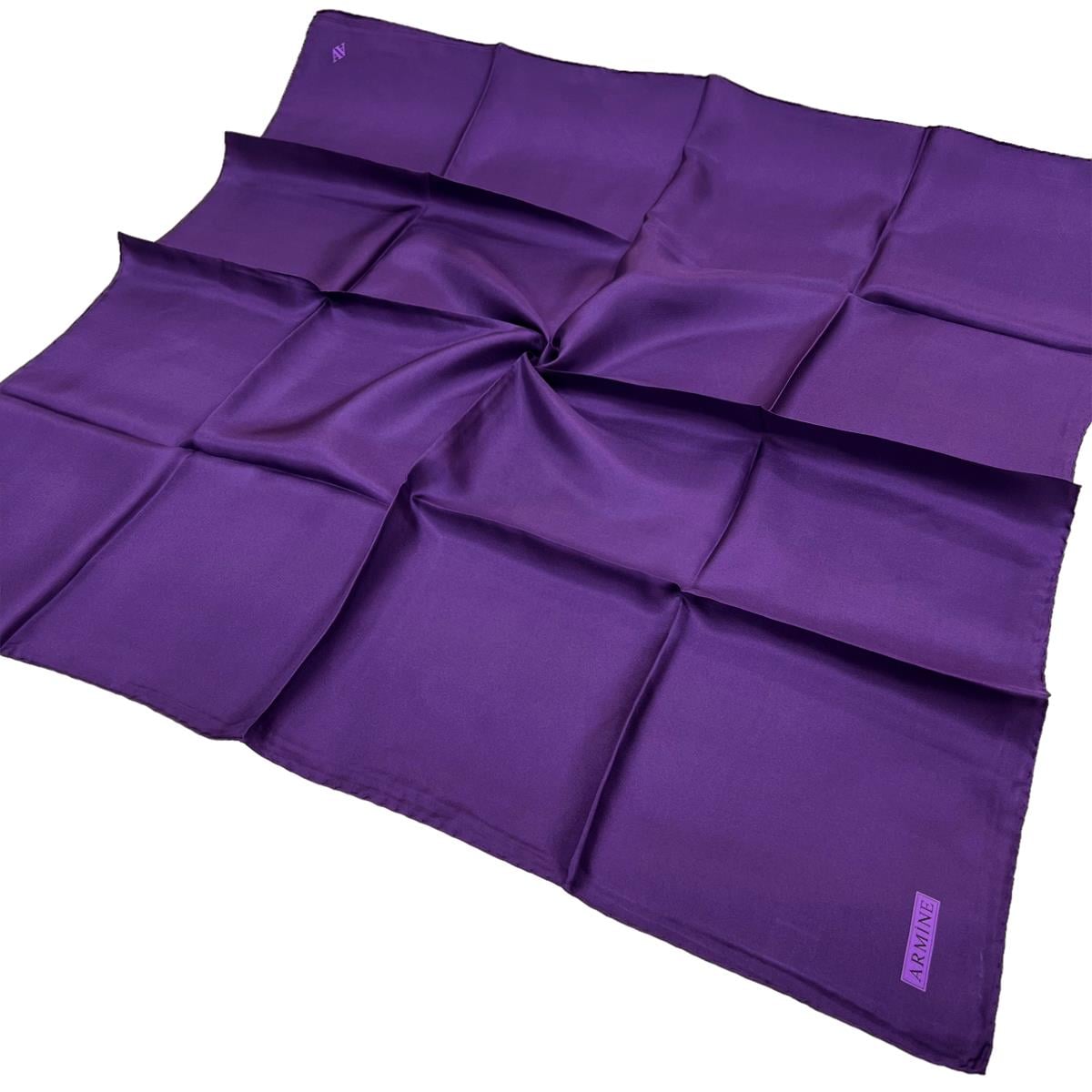 Armine Düz İpek Eşarp - 56 Mor Twill